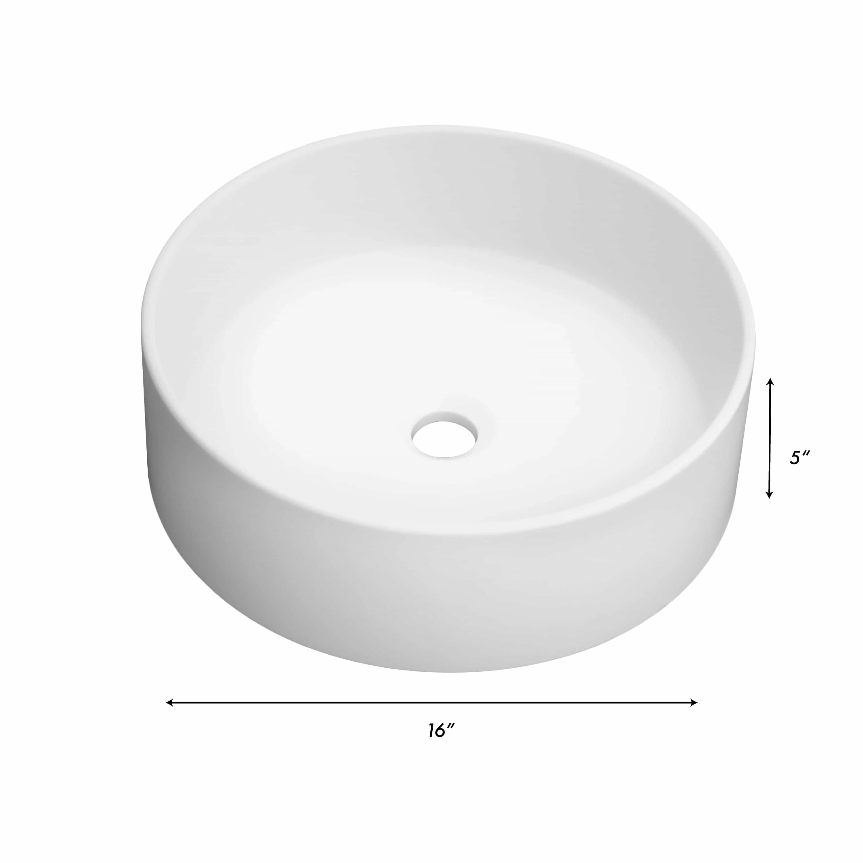 ZLINE 16-Inch Siena Round Vessel Bath Sink in White Matte (SK-QVR-WM-16) - Image 8