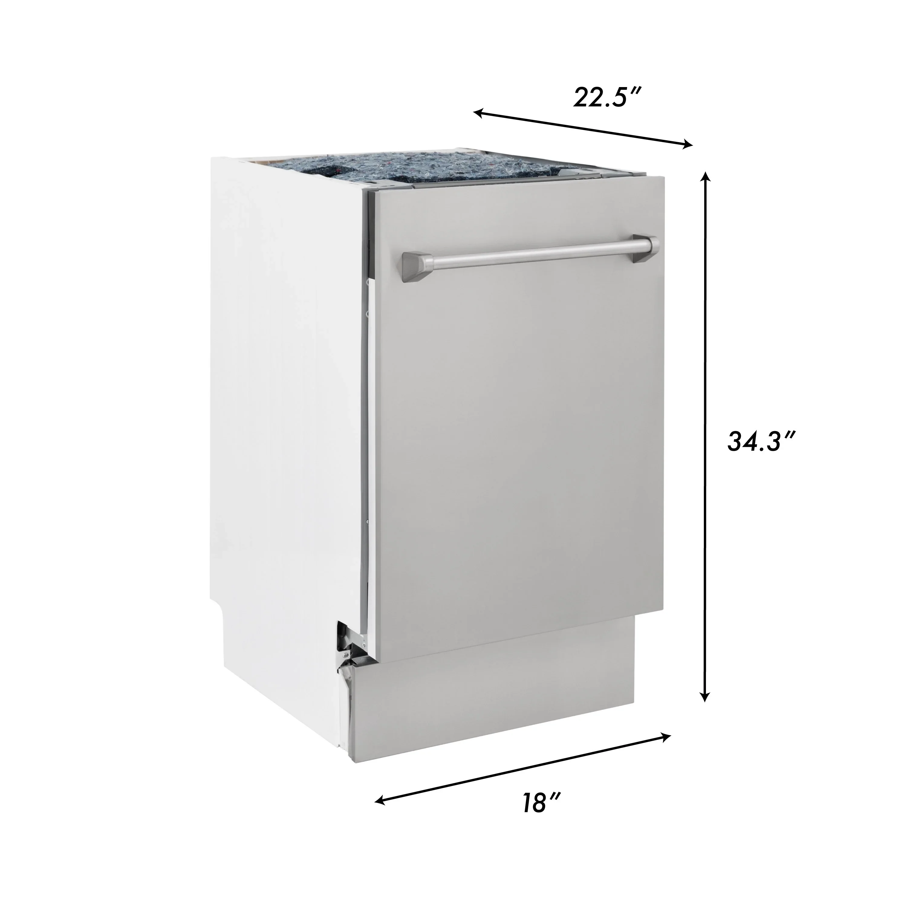 ZLINE 18 Tallac Series 3rd Rack Top Control Dishwasher in Unfinished Wood with Stainless Steel Tub, 51dBa (DWV-UF-18) - Image 8