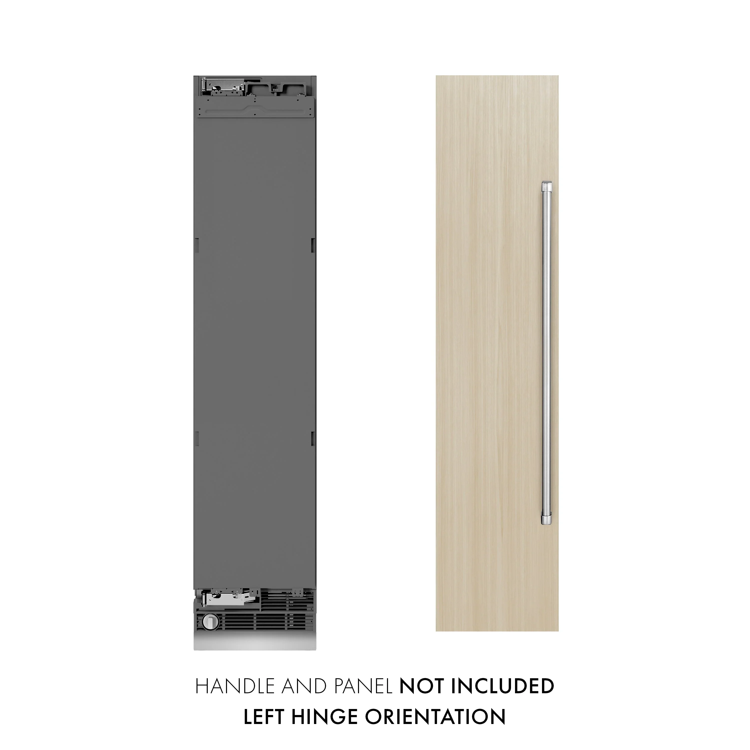 ZLINE 18-Inch 8.6 Cu. Ft. Panel Ready Left Hinge Column Freezer with Graphite Gray Interior (RBCFVL-18) - Image 2