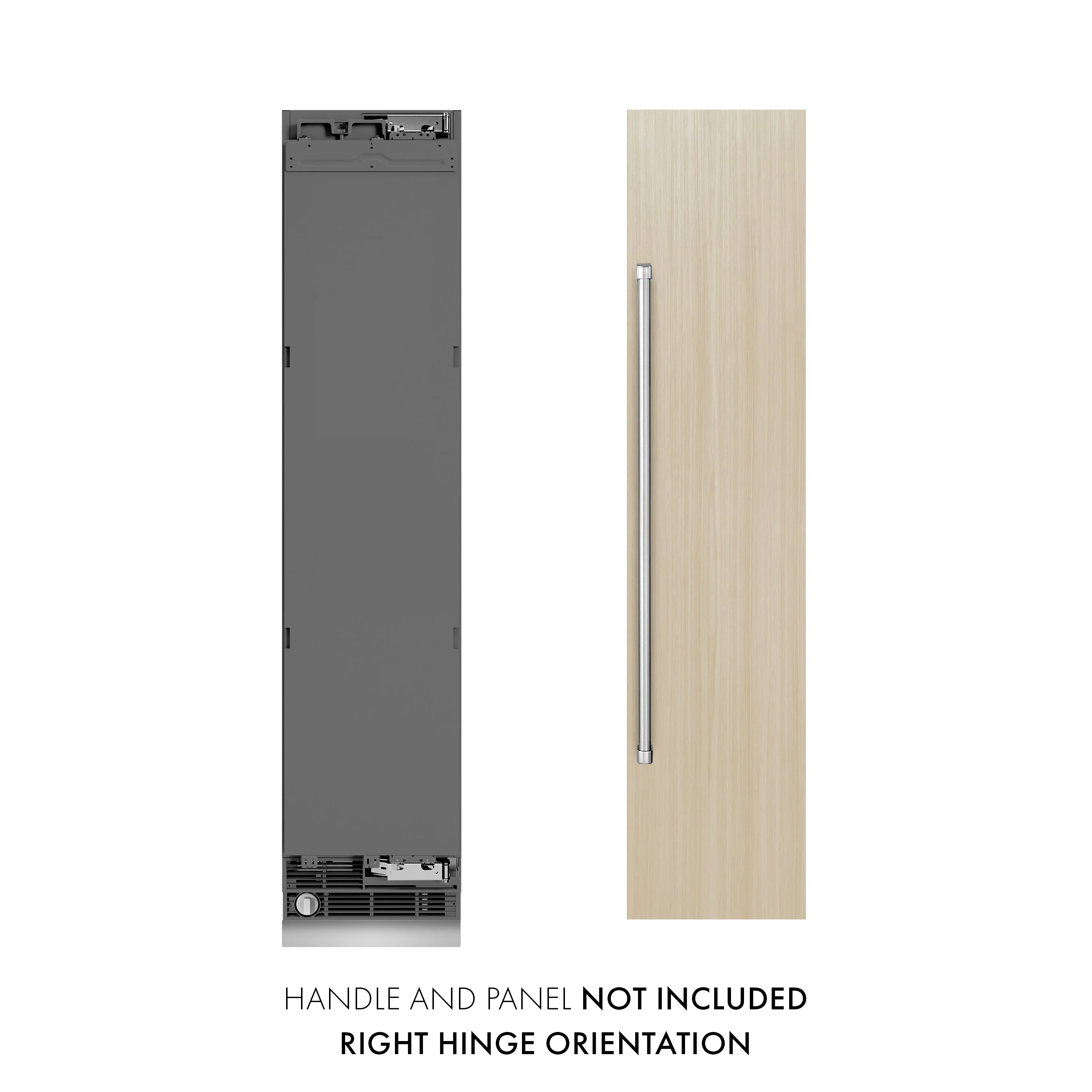 ZLINE 18-Inch 8.6 Cu. Ft. Panel Ready Right Hinge Column Freezer with Graphite Gray Interior (RBCFVR-18) - Image 2