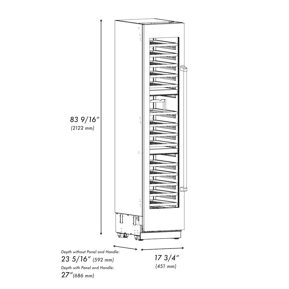 ZLINE 18-Inch 9.0 Cu. Ft. Triple Zone 68 Bottle Left Hinge Column Wine Cooler in White Matte (RCWVL-WM-18) - Image 12