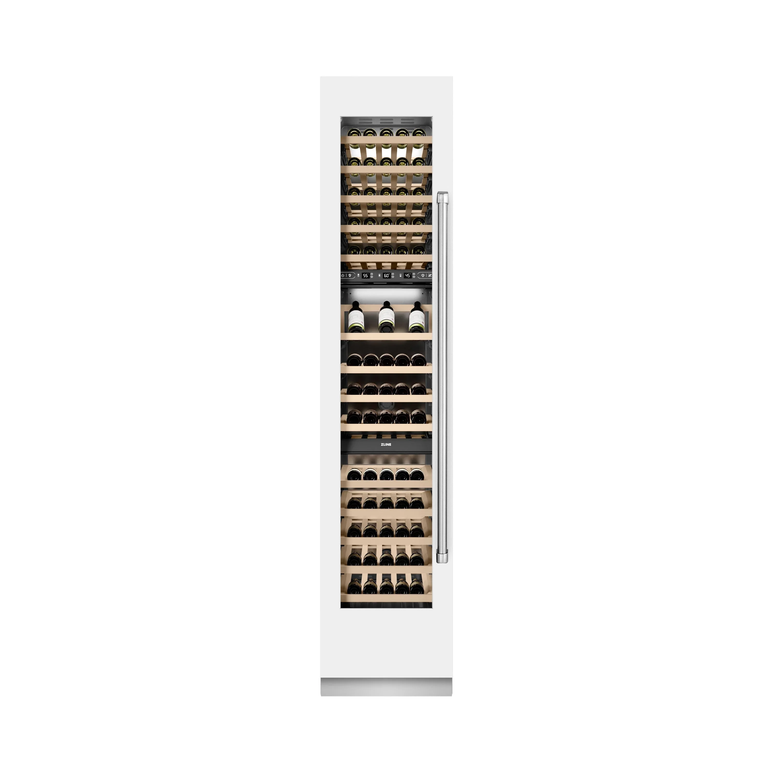ZLINE 18-Inch 9.0 Cu. Ft. Triple Zone 68 Bottle Left Hinge Column Wine Cooler in White Matte (RCWVL-WM-18) - Image 5
