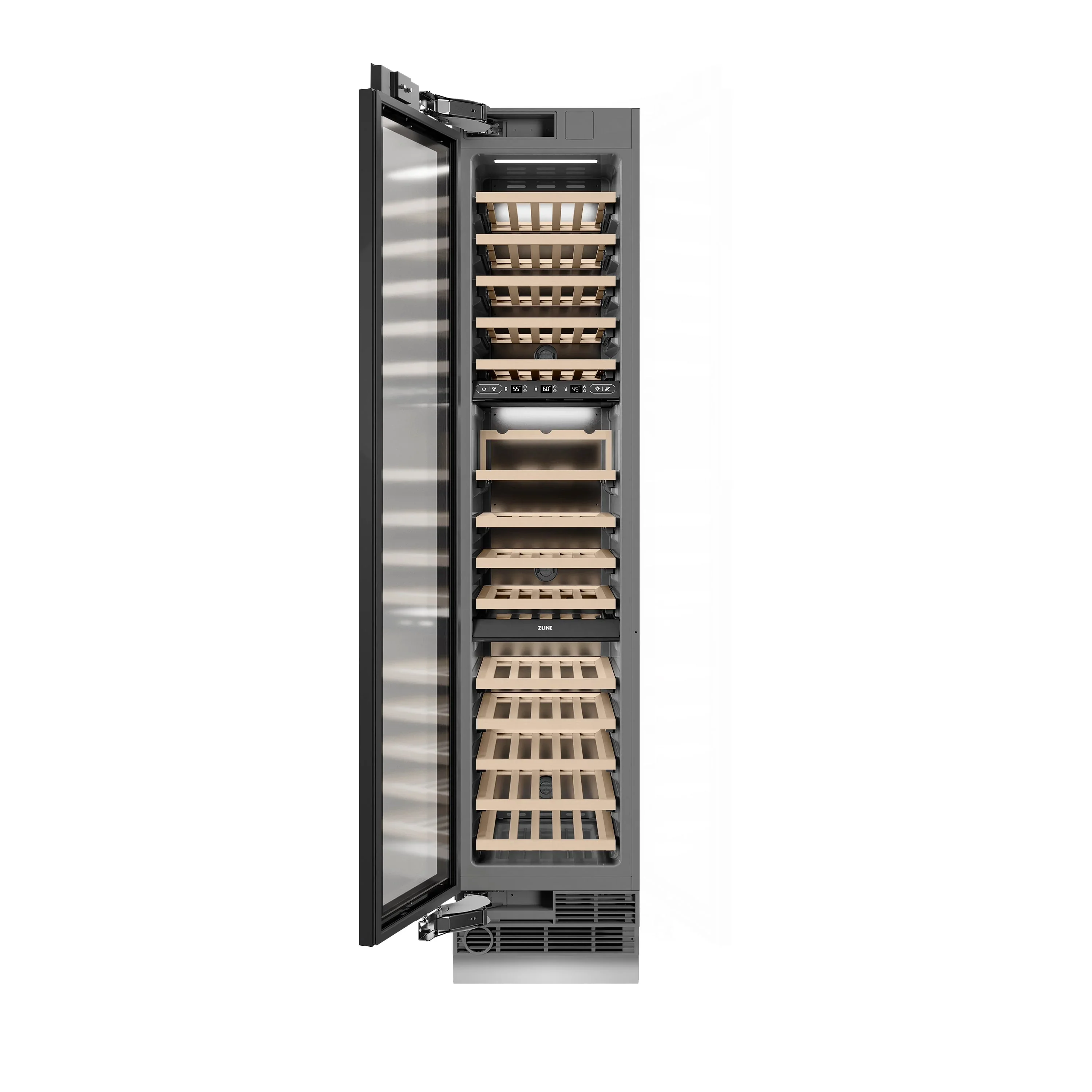 ZLINE 18-Inch 9.0 Cu. Ft. Triple Zone 68 Bottle Panel Ready Left Hinge Column Wine Cooler (RBCWVL-18) - Image 3