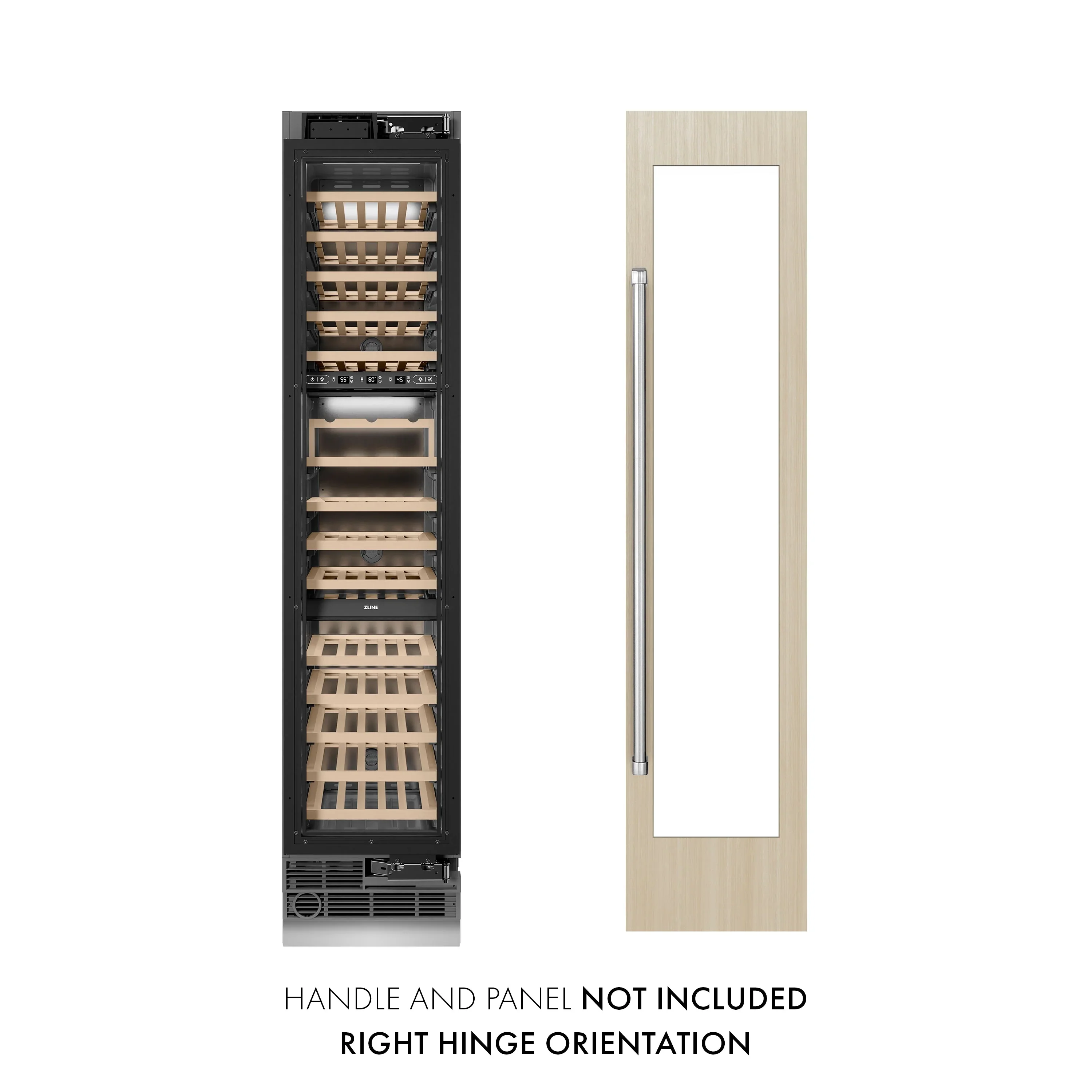 ZLINE 18-Inch 9.0 Cu. Ft. Triple Zone 68 Bottle Panel Ready Right Hinge Column Wine Cooler (RBCWVR-18) - Image 2