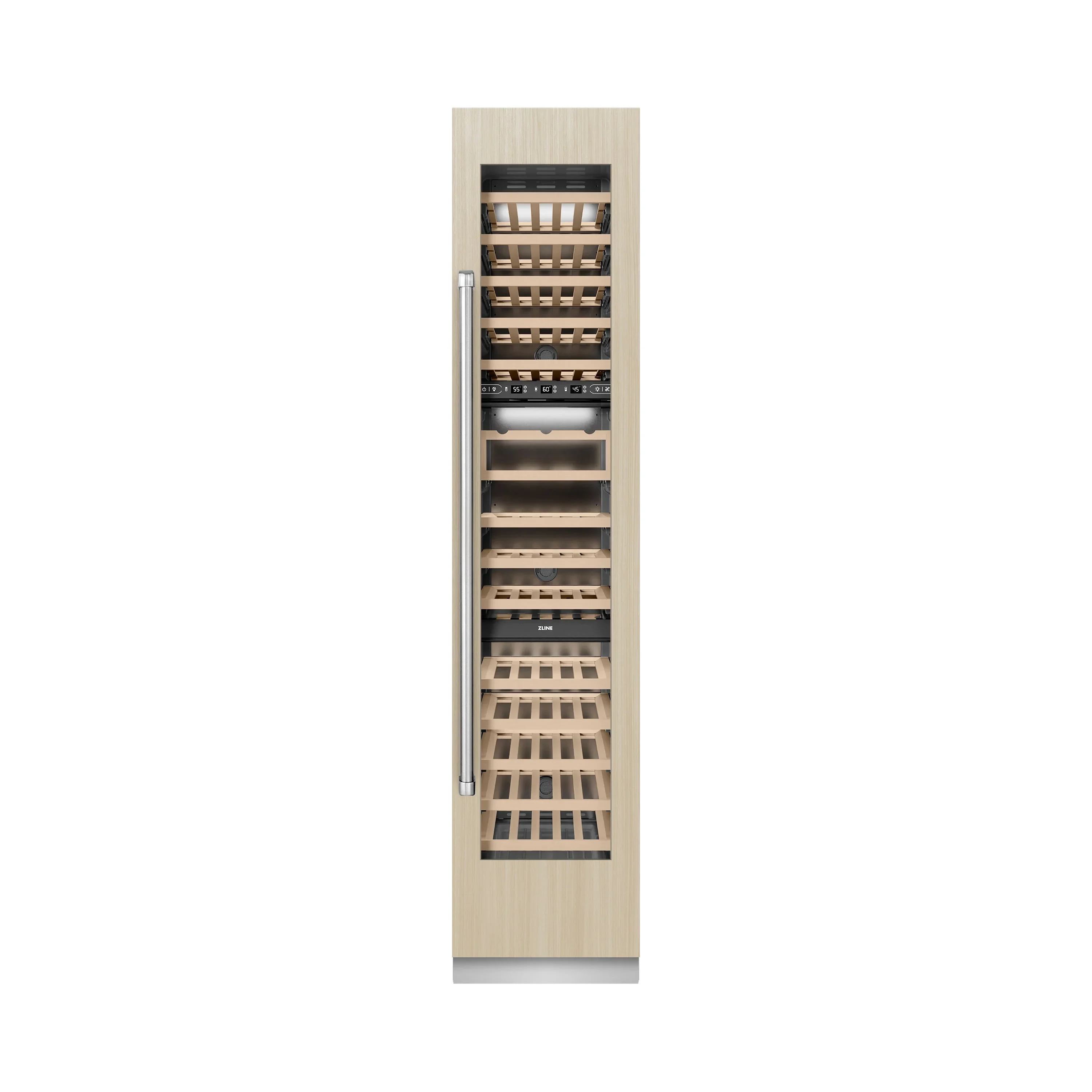 ZLINE 18-Inch 9.0 Cu. Ft. Triple Zone 68 Bottle Panel Ready Right Hinge Column Wine Cooler (RBCWVR-18) - Image 3