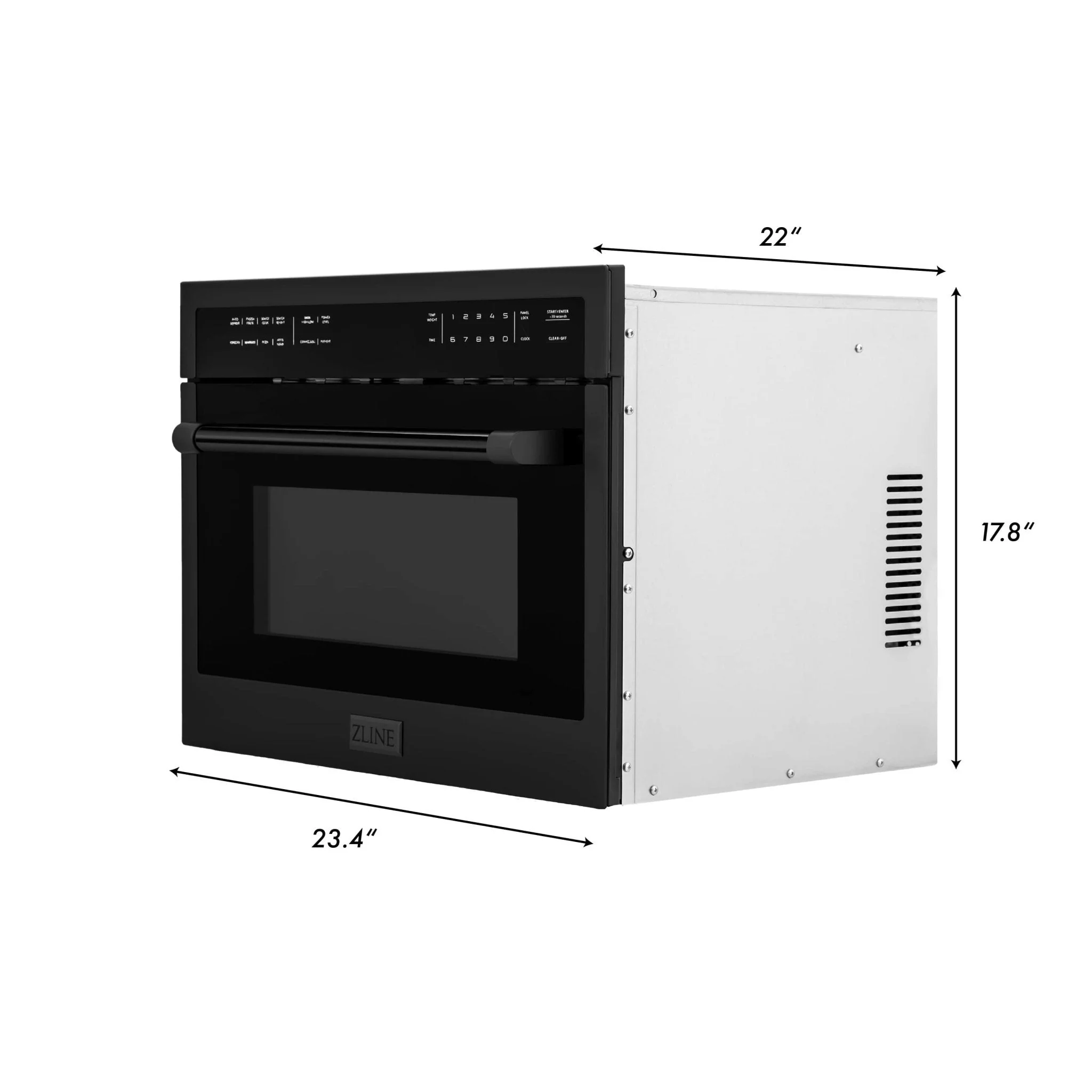 ZLINE 2-Piece Appliance Package - 30-inch Electric Wall Oven & 24-inch Microwave Oven in Black Stainless Steel (2KP-MW24-AWS30BS) - Image 10