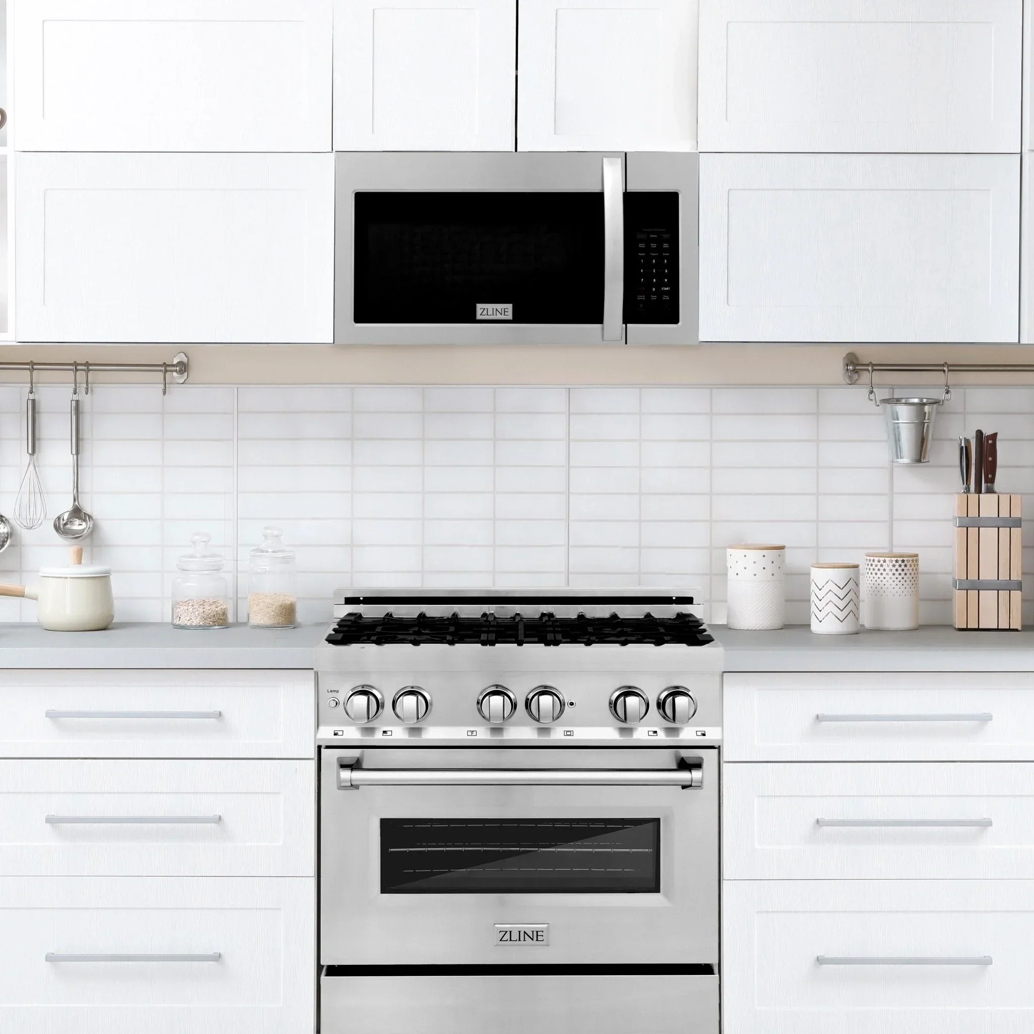 ZLINE 2-Piece Appliance Package - 30-Inch Gas Range and Over-the-Range Microwave in Stainless Steel (2KP-SGROTR30) - Image 17