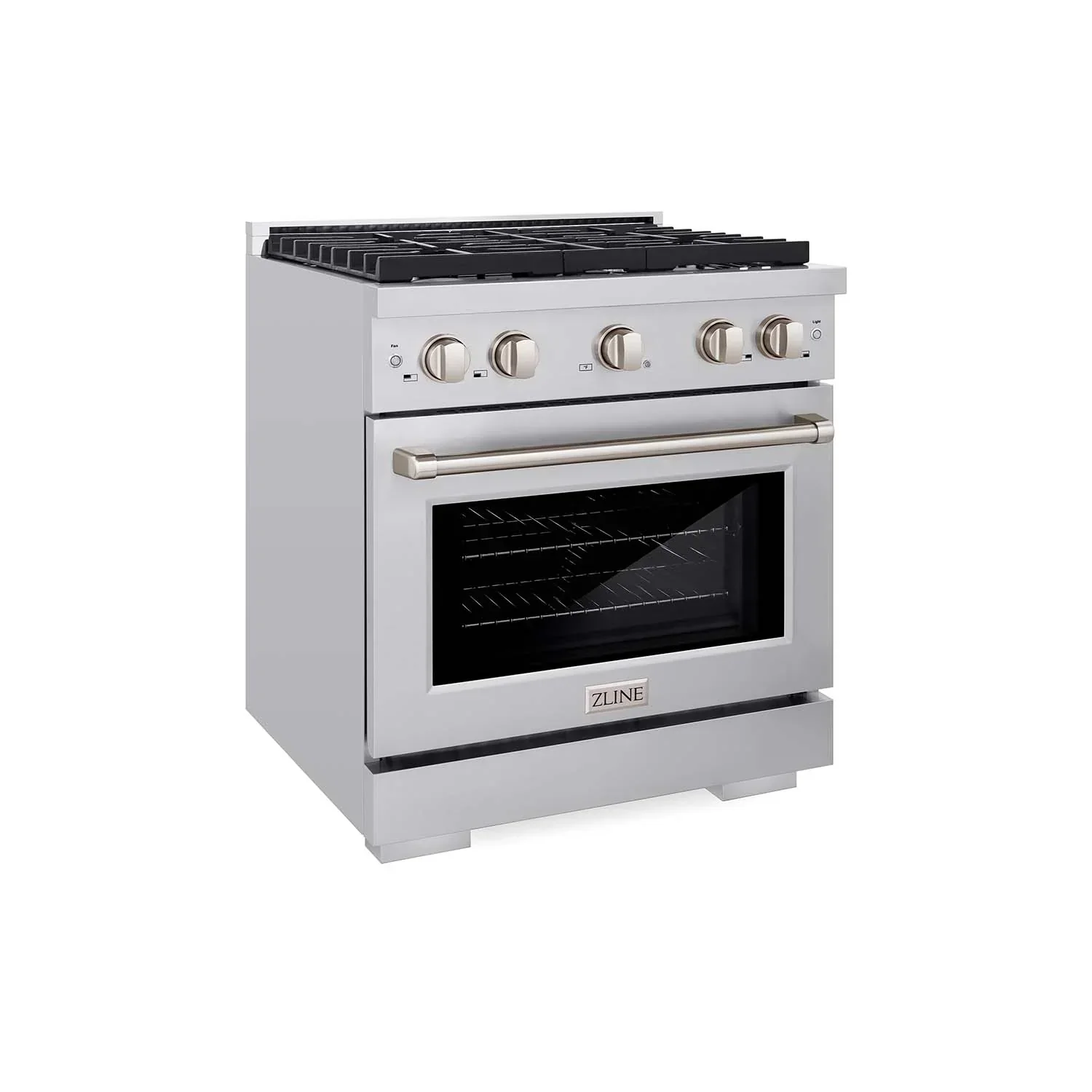 ZLINE 2-Piece Appliance Package - 30-Inch Gas Range and Over-the-Range Microwave in Stainless Steel (2KP-SGROTR30) - Image 5