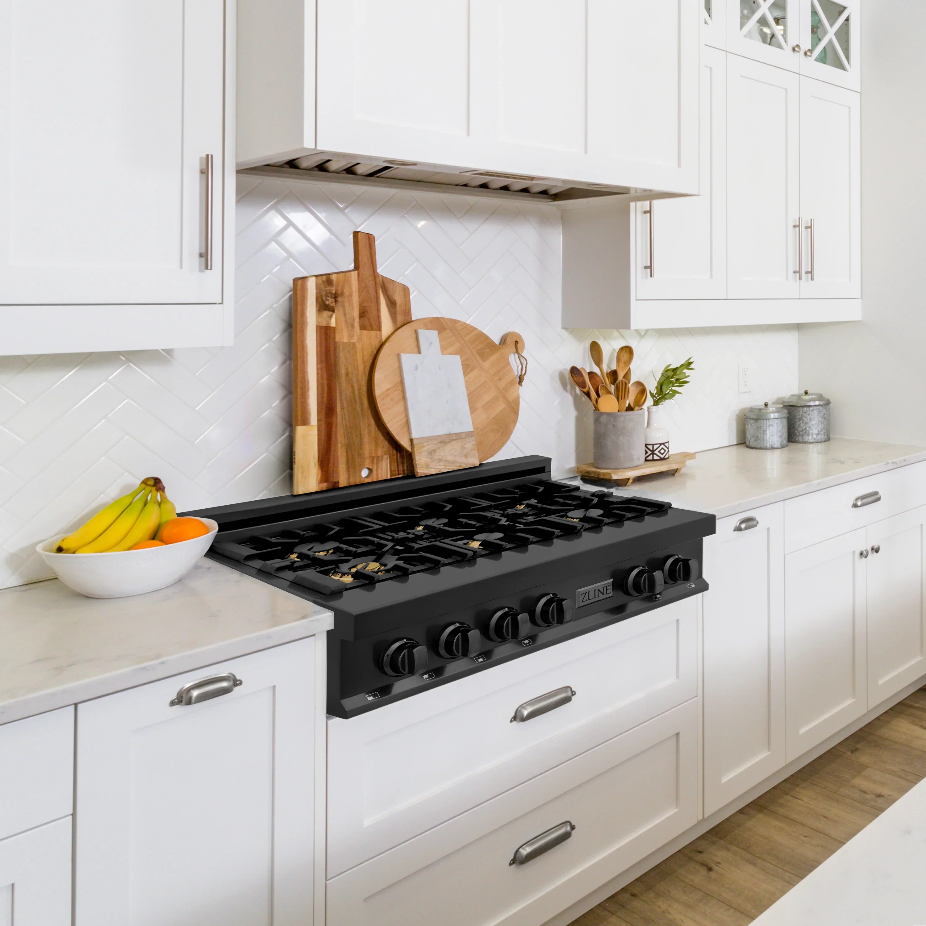 ZLINE 2-Piece Appliance Package - 30-Inch Rangetop and Convertible Range Hood in Black Stainless Steel (2KP-RTBRH30) - Image 3