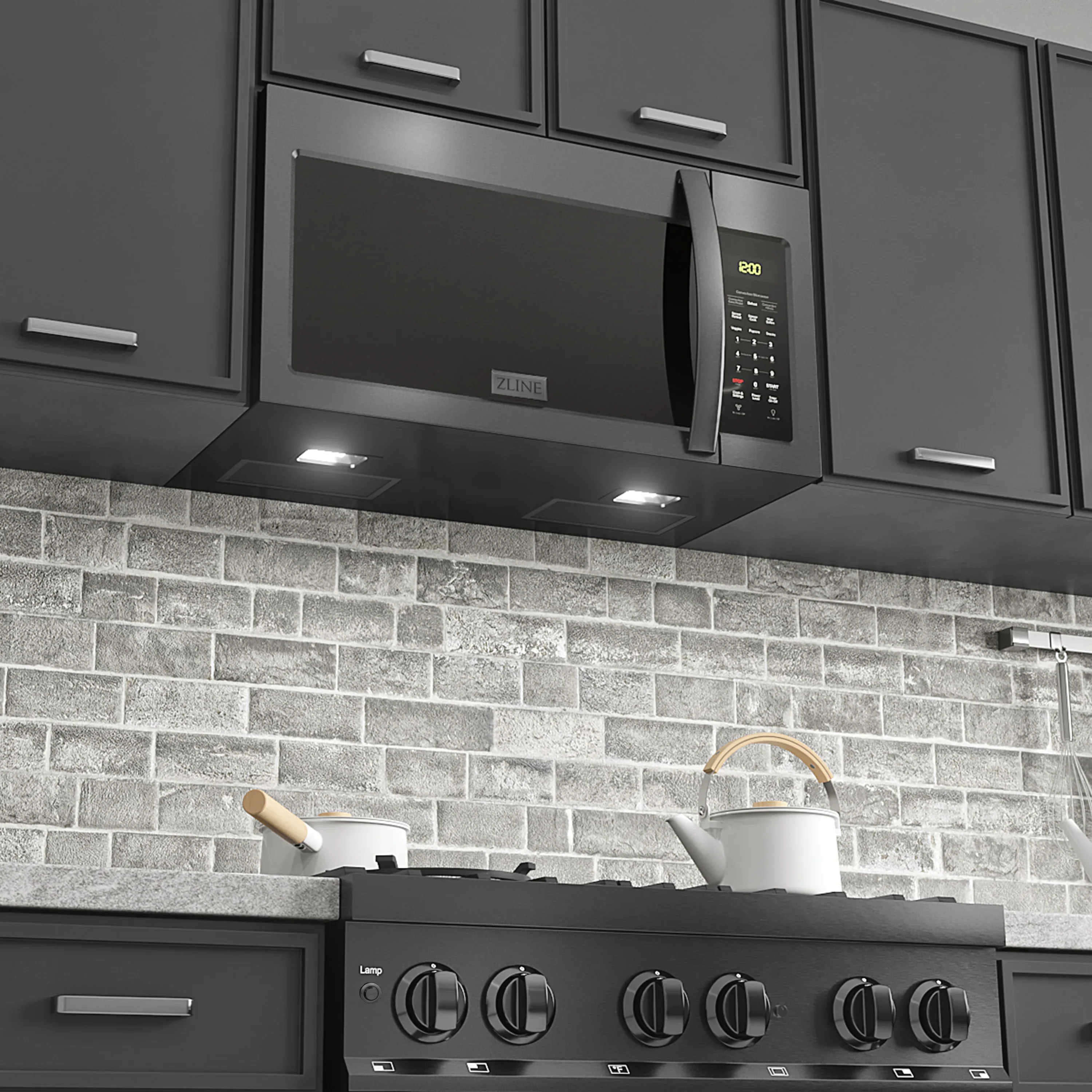 ZLINE 2-Piece Appliance Package - 30-Inch Rangetop and Over-the-Range Microwave with Modern Handle in Black Stainless Steel (2KP-RTBOTR30) - Image 24