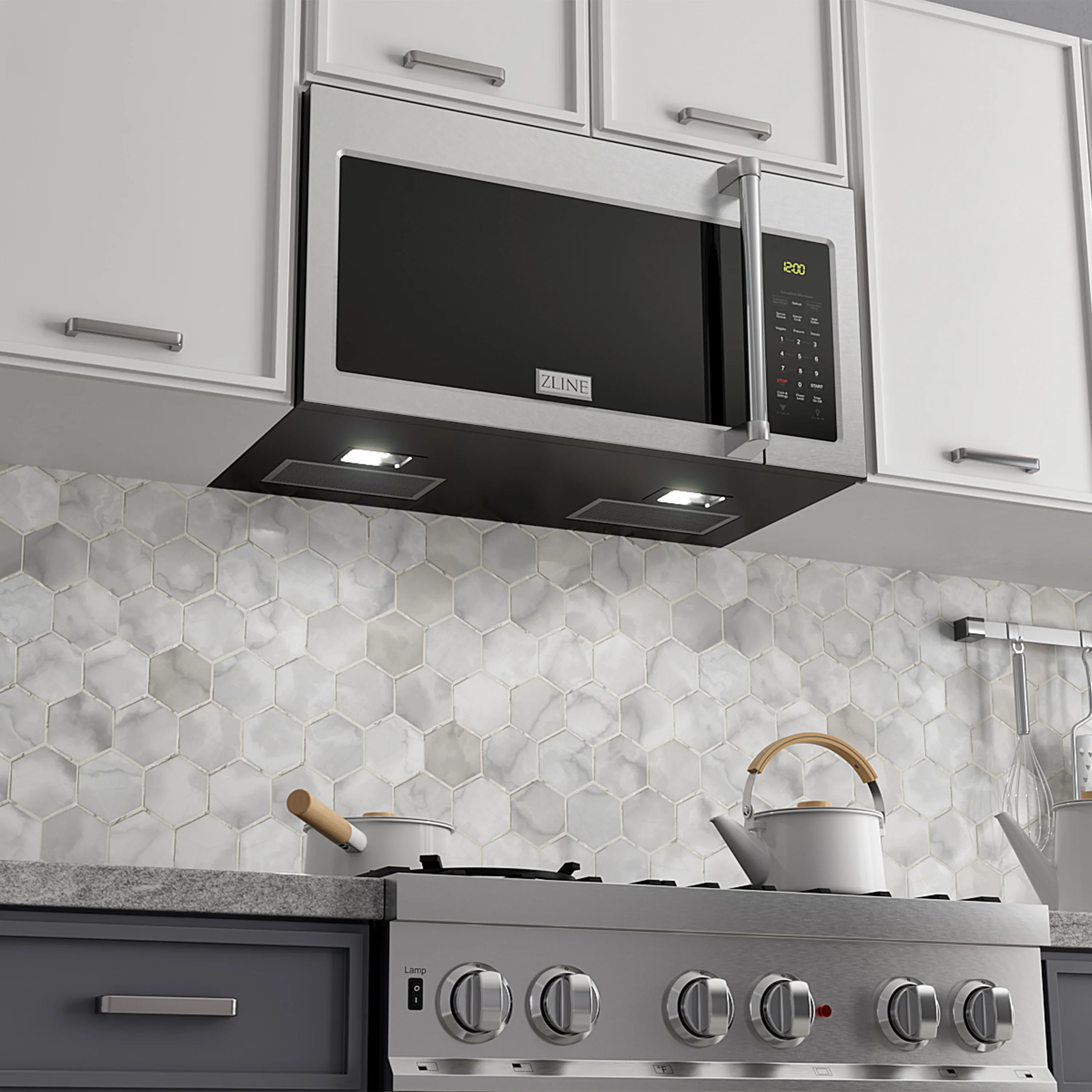 ZLINE 2-Piece Appliance Package - 30-Inch Rangetop and Over-the-Range Microwave with Modern Handle in Satin Stainless Steel (2KP-RTSOTR30) - Image 13