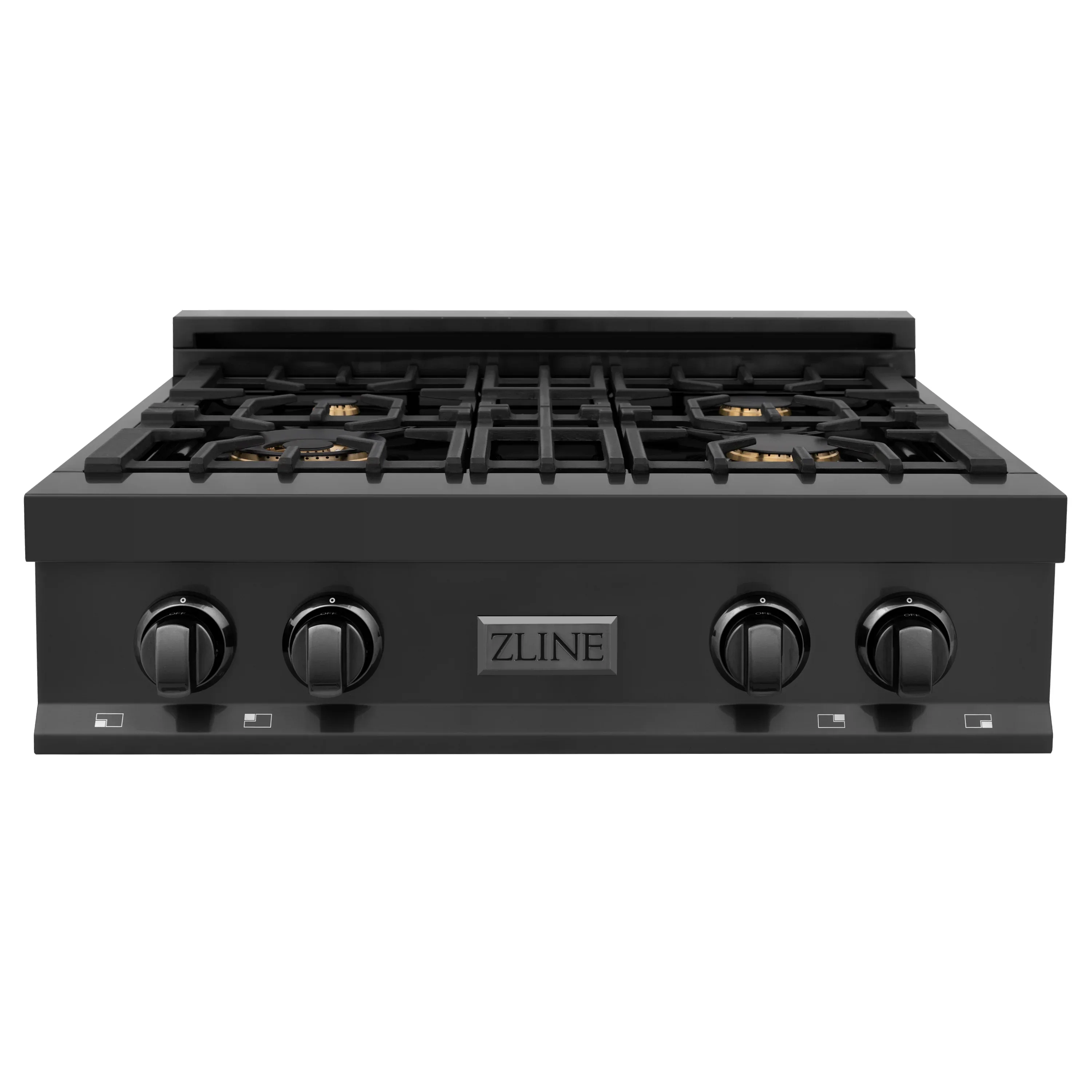 ZLINE 2-Piece Appliance Package - 30-Inch Rangetop and Over-the-Range Microwave with Traditional Handle in Black Stainless Steel (2KP-RTBOTRH30) - Image 2