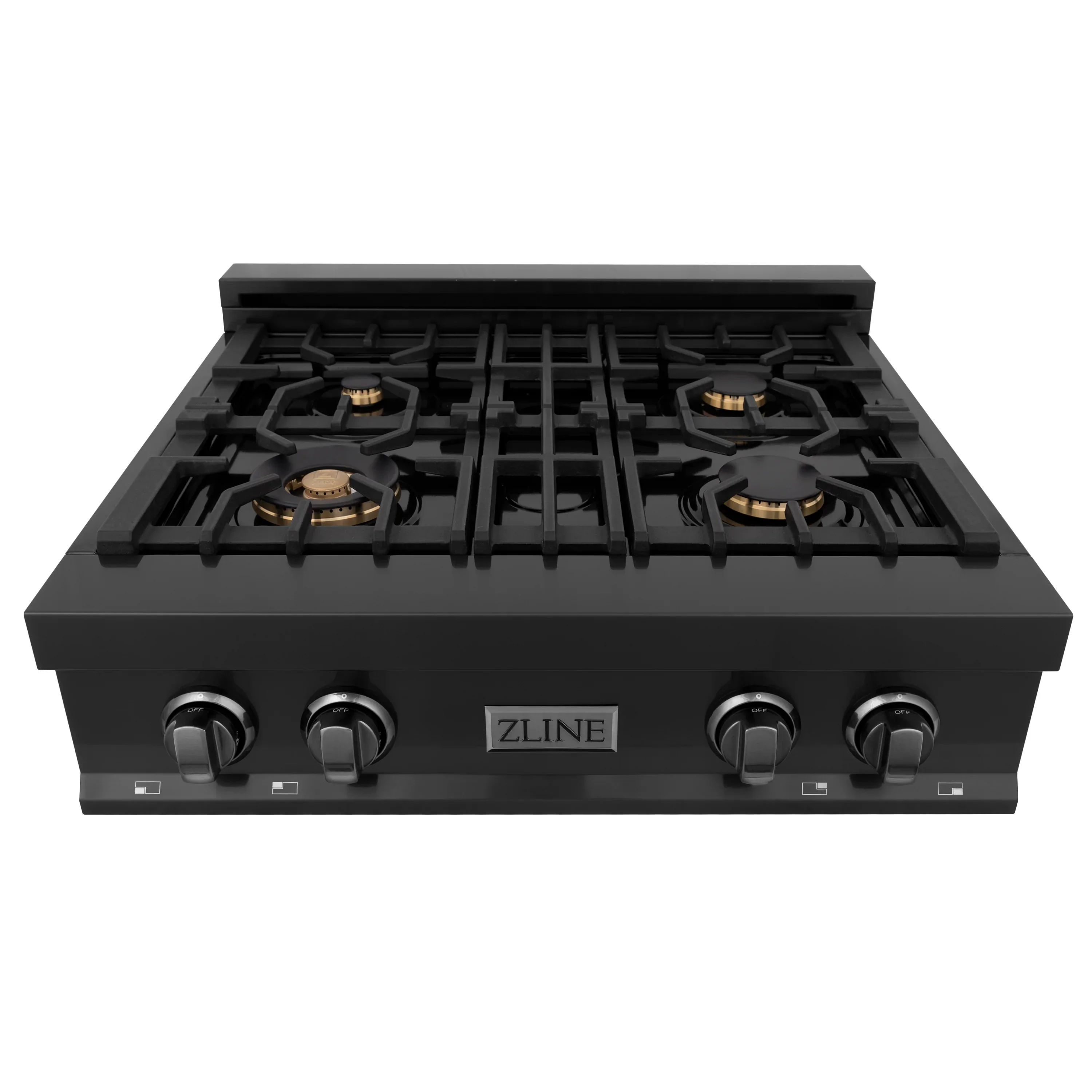 ZLINE 2-Piece Appliance Package - 30-Inch Rangetop and Over-the-Range Microwave with Traditional Handle in Black Stainless Steel (2KP-RTBOTRH30) - Image 4