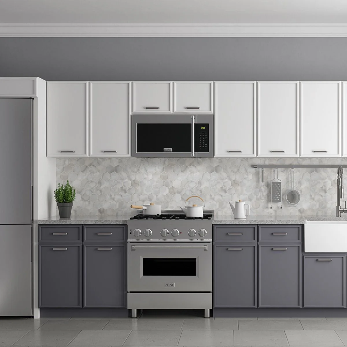 ZLINE 2-Piece Appliance Package - 30-Inch Rangetop and Over-the-Range Microwave with Traditional Handle in Stainless Steel (2KP-RTOTRH30) - Image 11
