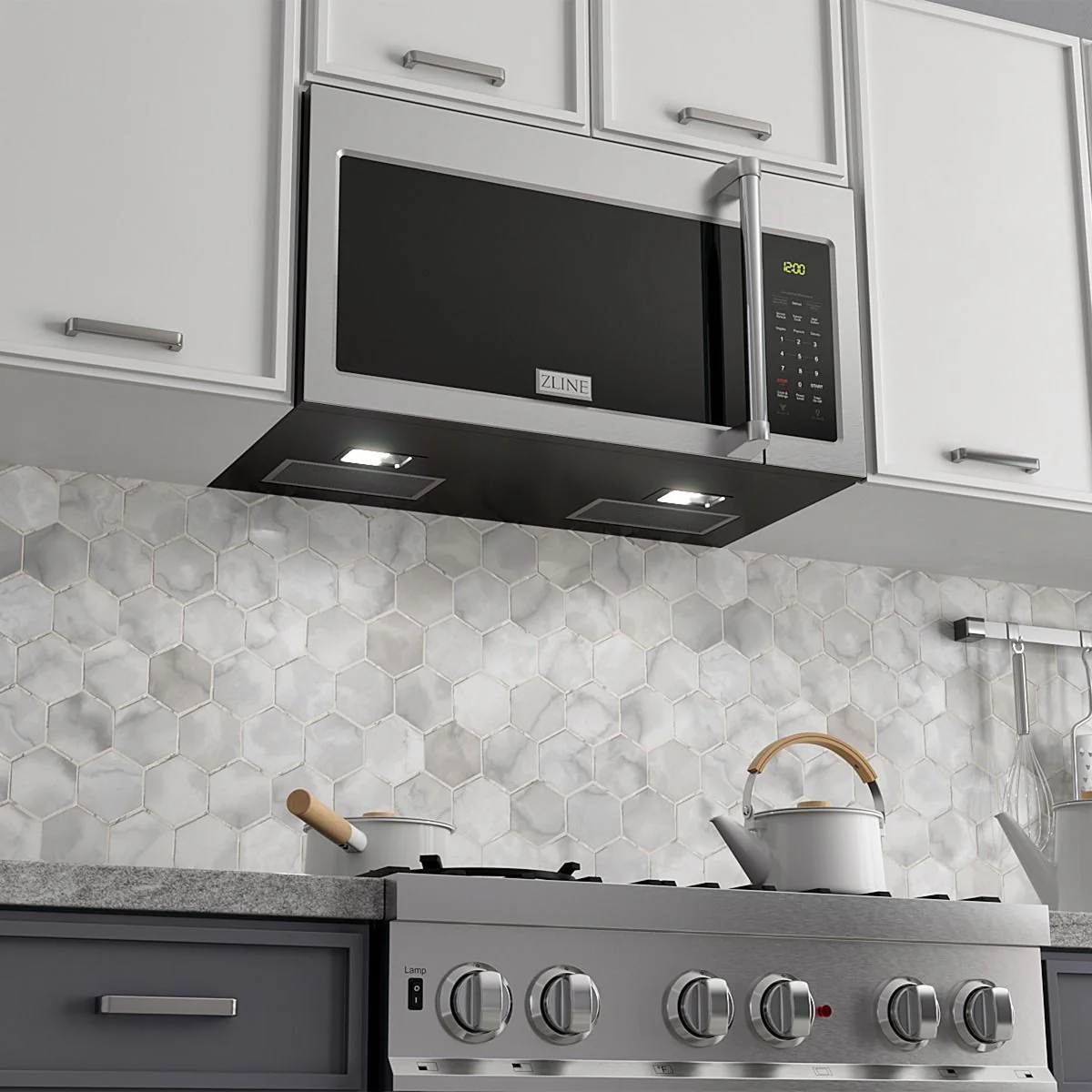 ZLINE 2-Piece Appliance Package - 30-Inch Rangetop and Over-the-Range Microwave with Traditional Handle in Stainless Steel (2KP-RTOTRH30) - Image 24