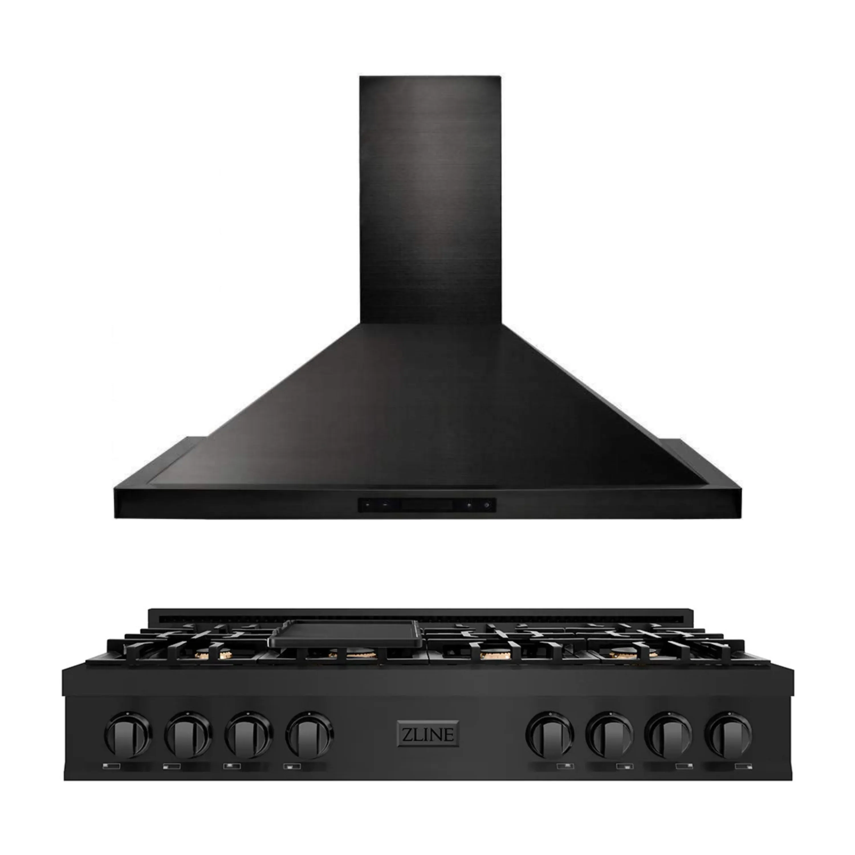 ZLINE 2-Piece Appliance Package - 48-Inch Rangetop and Convertible Range Hood in Black Stainless Steel (2KP-RTBRH48) - Image 23