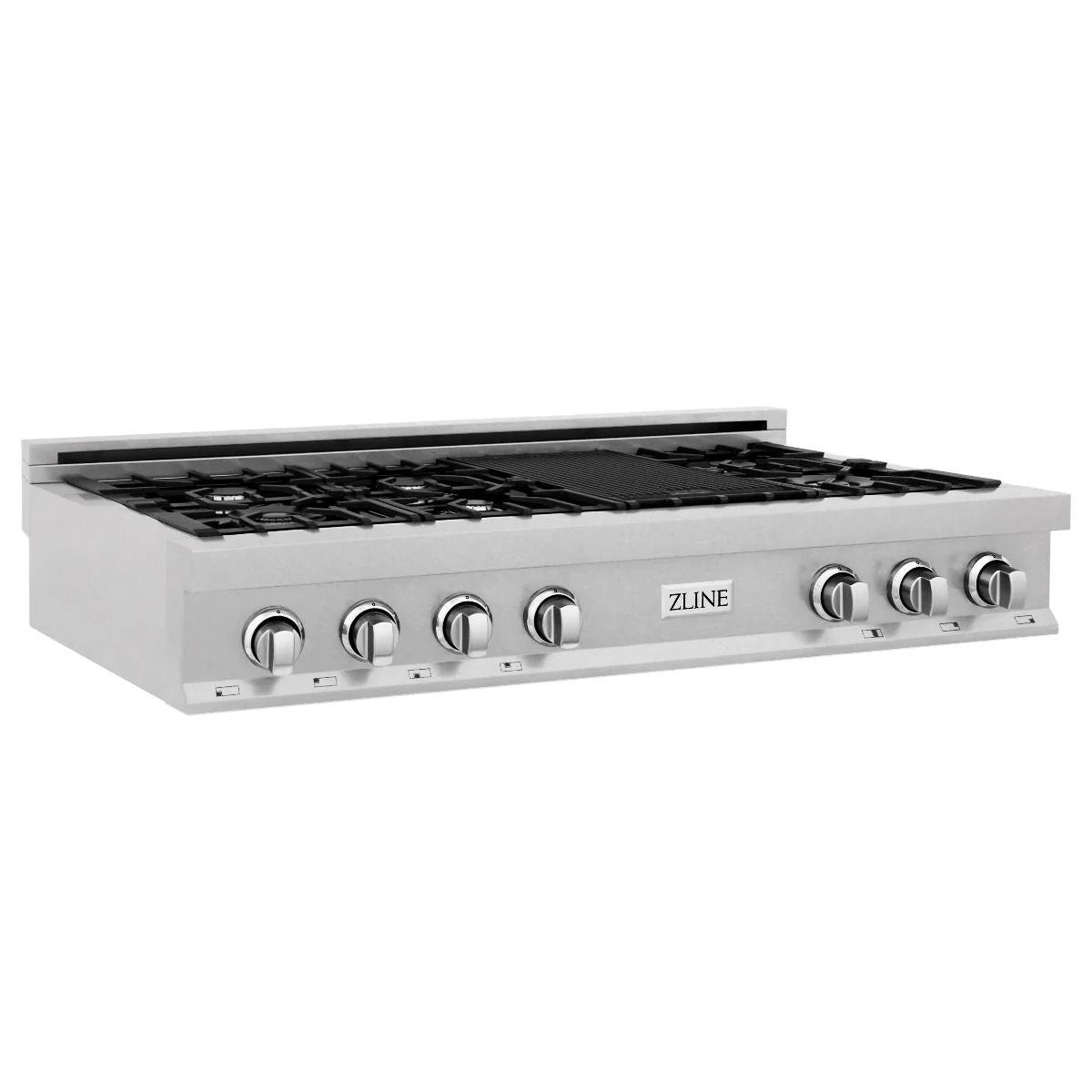 ZLINE 2-Piece Appliance Package - 48-Inch Rangetop and Convertible Range Hood in Satin Stainless Steel (2KP-RTSRH48) - Image 5