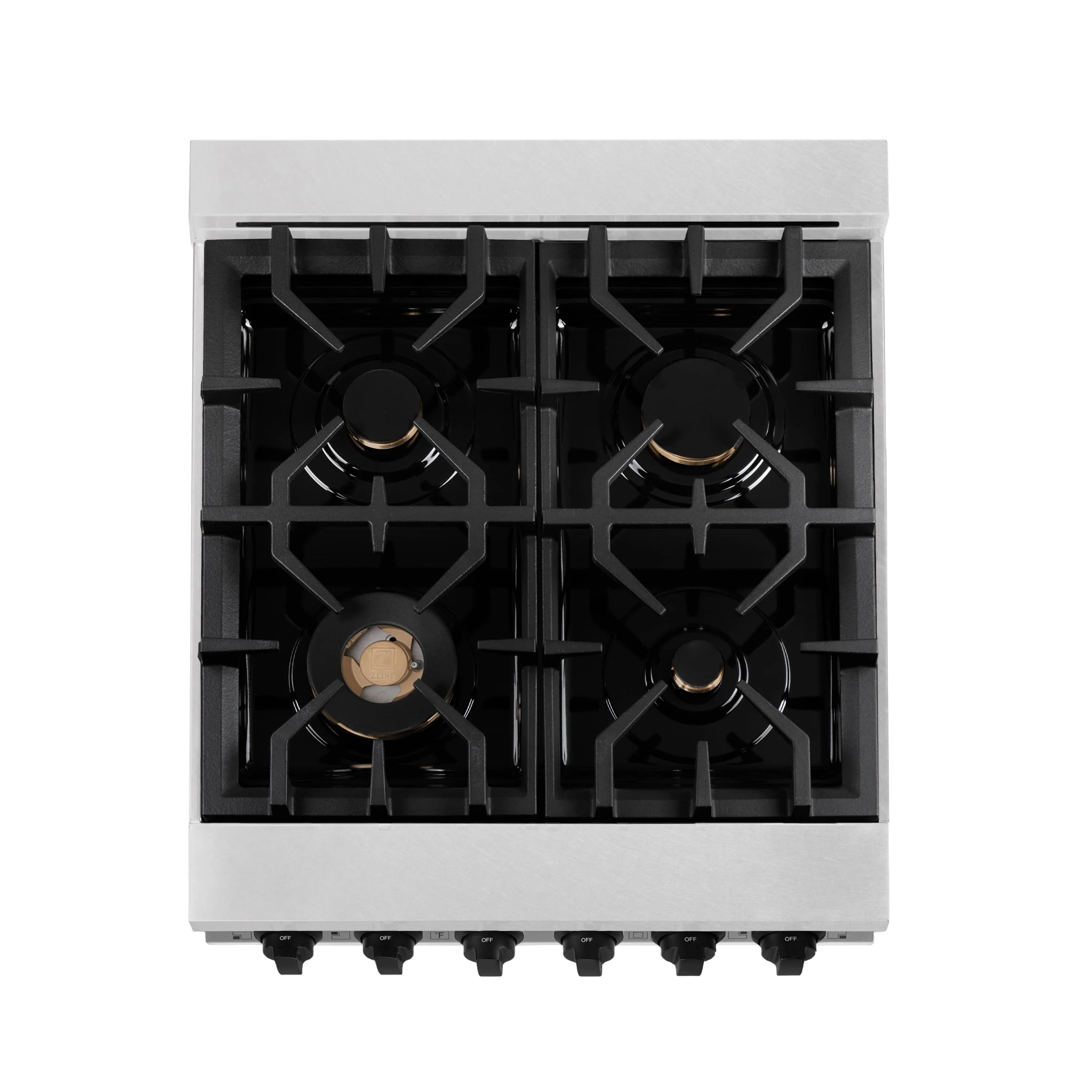 ZLINE Legacy Series Autograph Edition 24-inch Dual Fuel Range with Gas Stove and 2.8 Cu. Ft. Electric Oven in Fingerprint Resistant Satin Stainless Steel with Matte Black Accents (RASZ-SN-24-MB) - Image 11