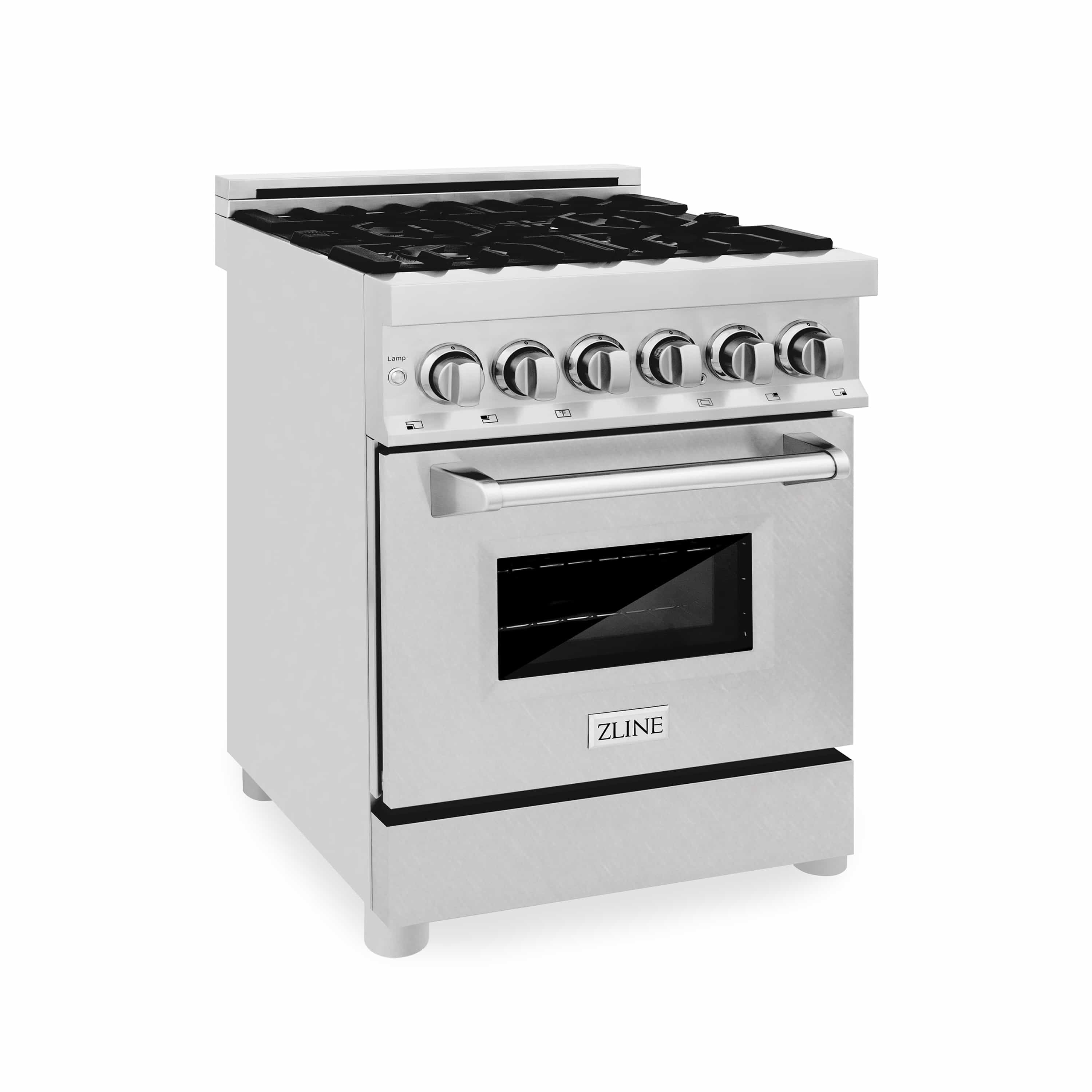 ZLINE 24-inch Legacy Series Dual Fuel Range with Gas Stove and 2.8 Cu. Ft. Electric Oven in Stainless Steel and Fingerprint Resistant Satin Stainless Steel® Door (RA-SN-24) - Image 3