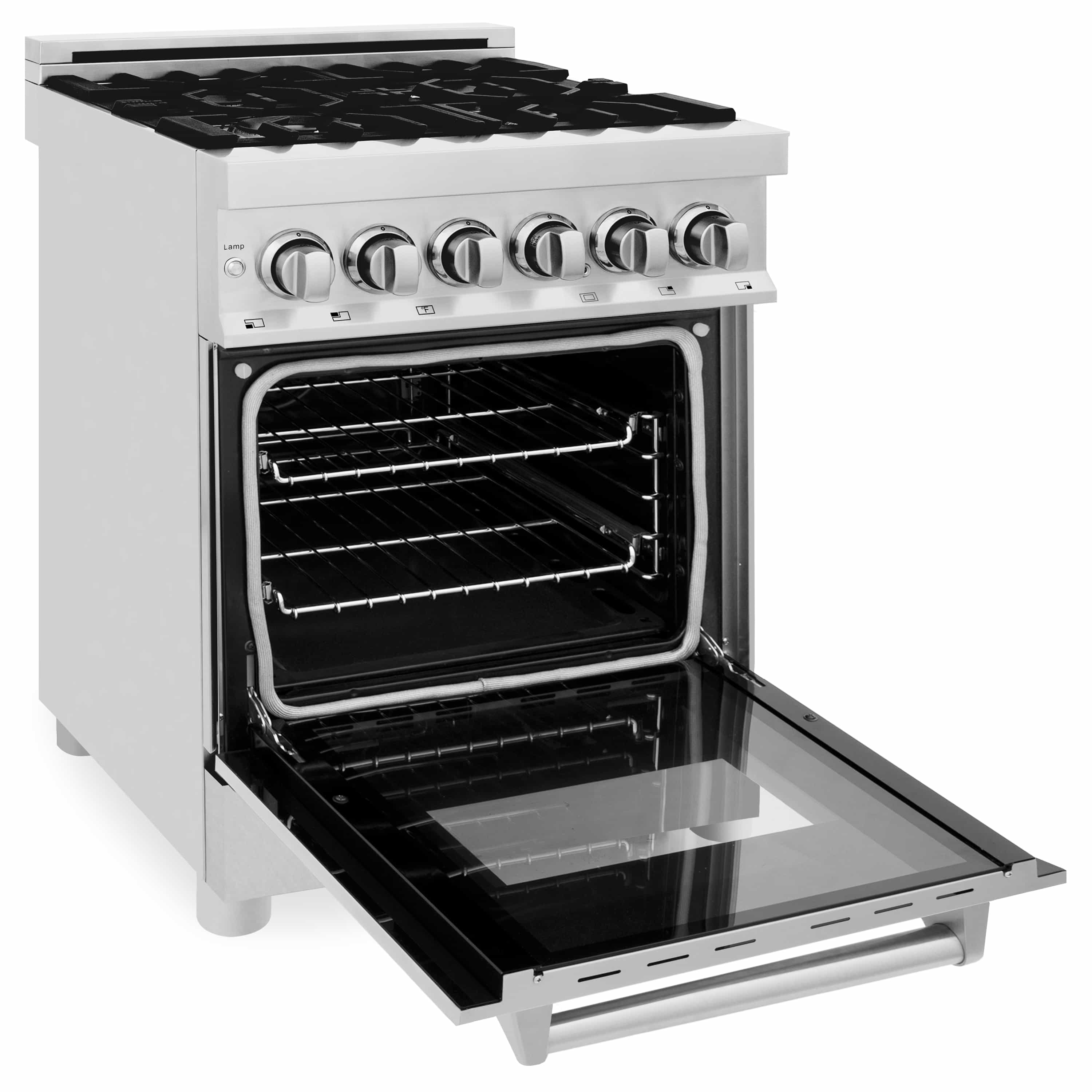 ZLINE 24-inch Legacy Series Dual Fuel Range with Gas Stove and 2.8 Cu. Ft. Electric Oven in Stainless Steel and Fingerprint Resistant Satin Stainless Steel® Door (RA-SN-24) - Image 4