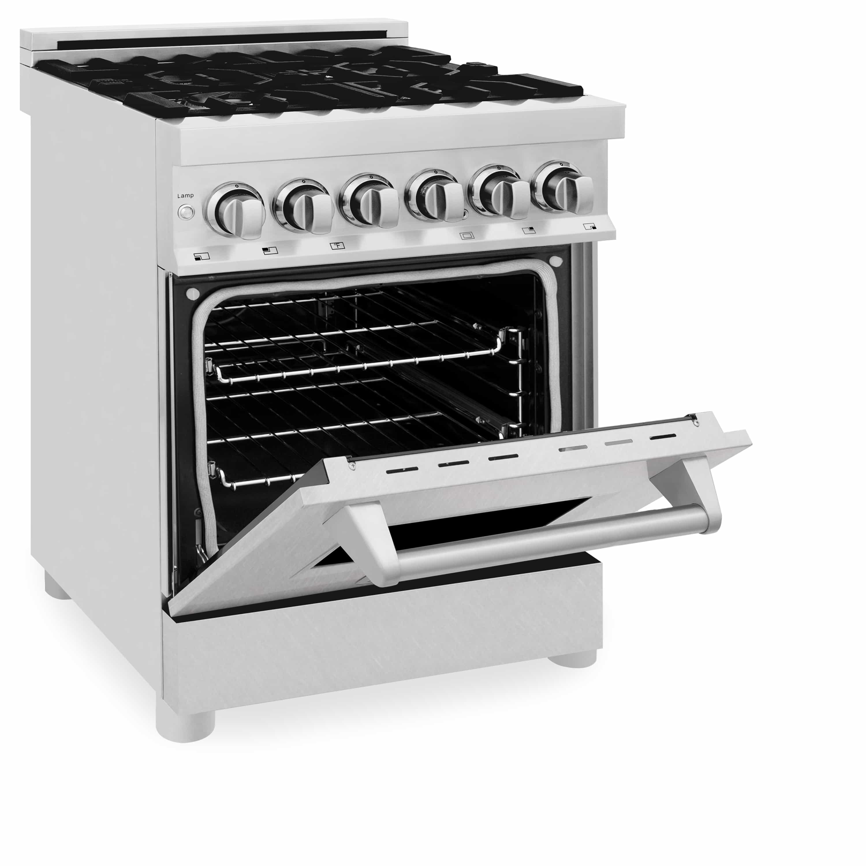 ZLINE 24-inch Legacy Series Dual Fuel Range with Gas Stove and 2.8 Cu. Ft. Electric Oven in Stainless Steel and Fingerprint Resistant Satin Stainless Steel® Door (RA-SN-24) - Image 5