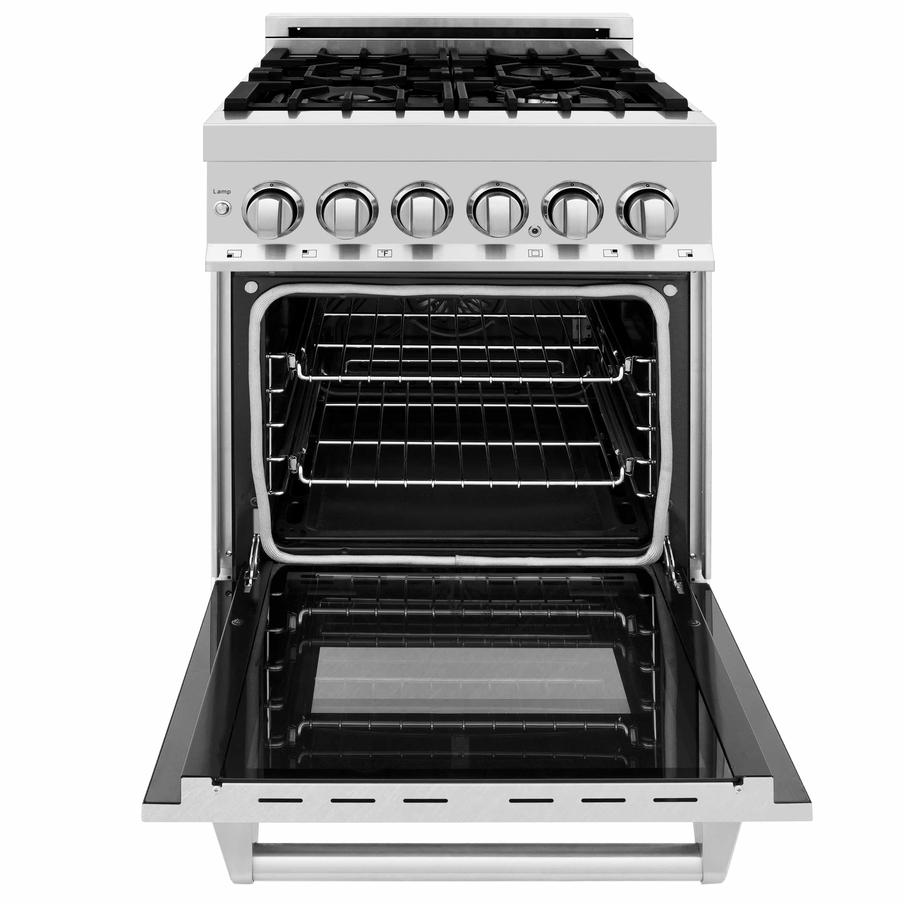 ZLINE 24-inch Legacy Series Dual Fuel Range with Gas Stove and 2.8 Cu. Ft. Electric Oven in Stainless Steel and Fingerprint Resistant Satin Stainless Steel® Door (RA-SN-24) - Image 7