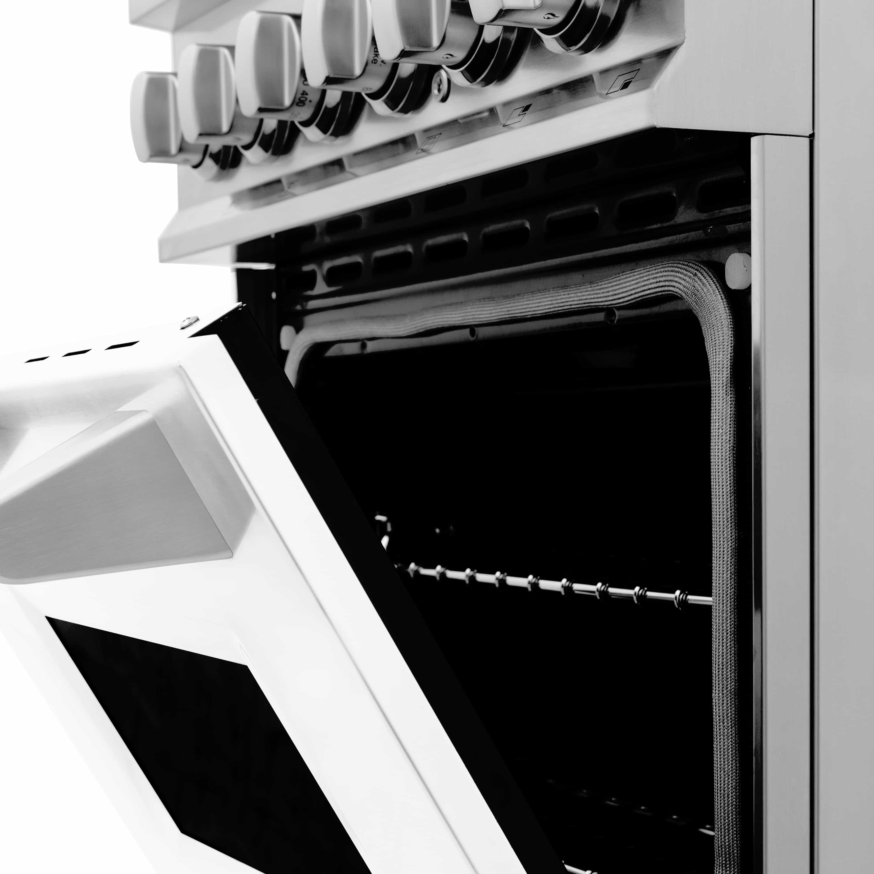 ZLINE 24-inch Legacy Series Dual Fuel Range with Gas Stove and 2.8 Cu. Ft. Electric Oven in Stainless Steel and White Matte Door (RA-WM-24) - Image 14