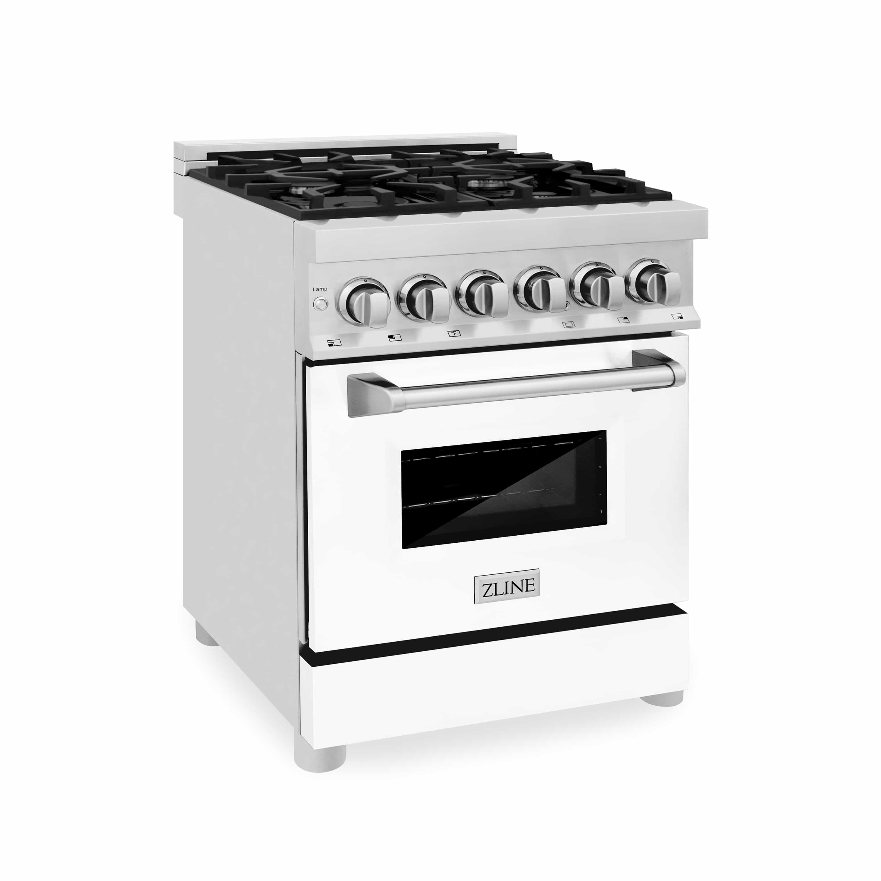 ZLINE 24-inch Legacy Series Dual Fuel Range with Gas Stove and 2.8 Cu. Ft. Electric Oven in Stainless Steel and White Matte Door (RA-WM-24) - Image 5