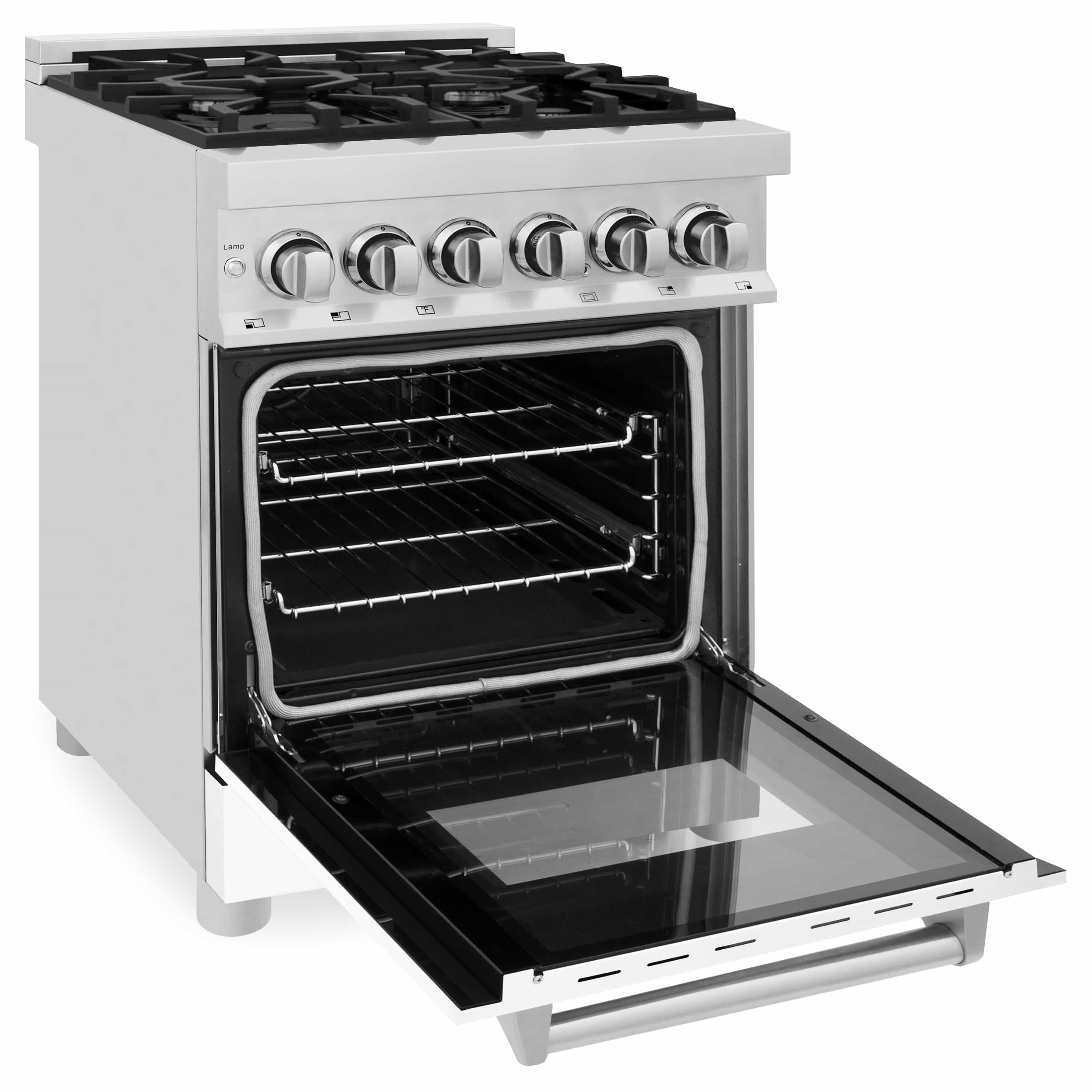 ZLINE 24-inch Legacy Series Dual Fuel Range with Gas Stove and 2.8 Cu. Ft. Electric Oven in Stainless Steel and White Matte Door (RA-WM-24) - Image 7