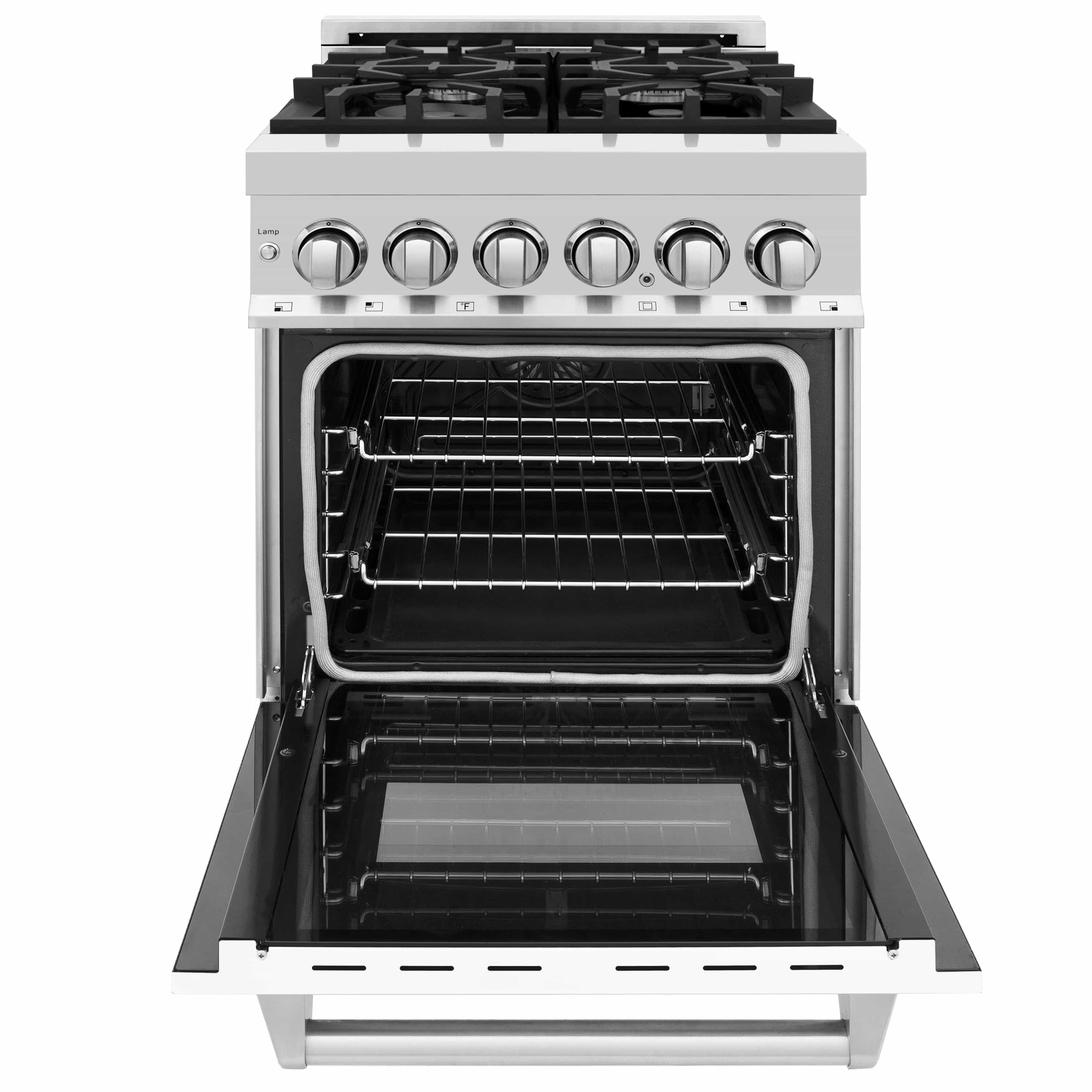 ZLINE 24-inch Legacy Series Dual Fuel Range with Gas Stove and 2.8 Cu. Ft. Electric Oven in Stainless Steel and White Matte Door (RA-WM-24) - Image 9