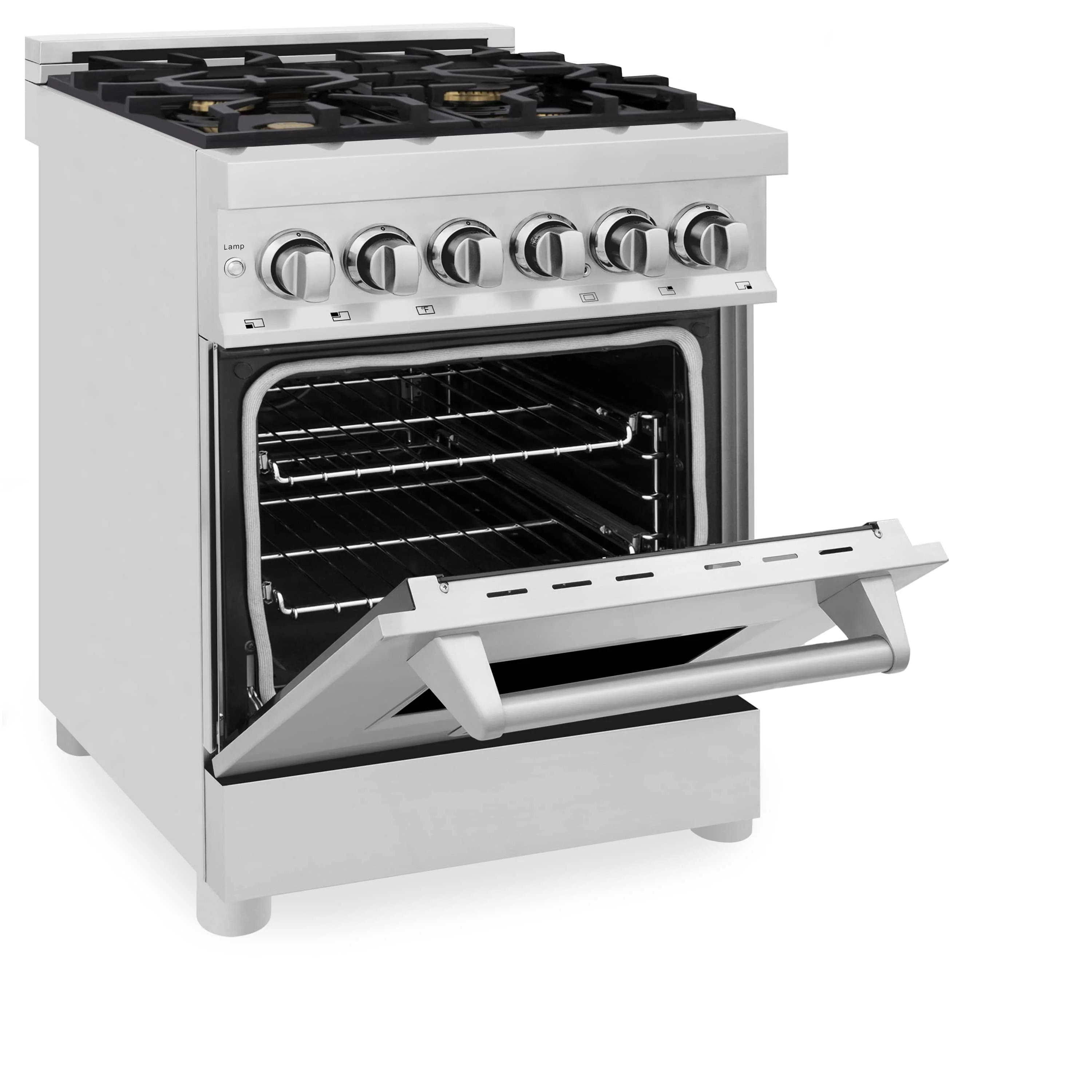 ZLINE 24-inch Legacy Series Dual Fuel Range with Gas Stove and 2.8 Cu. Ft. Electric Oven in Stainless Steel with Brass Burners (RA-BR-24) - Image 11