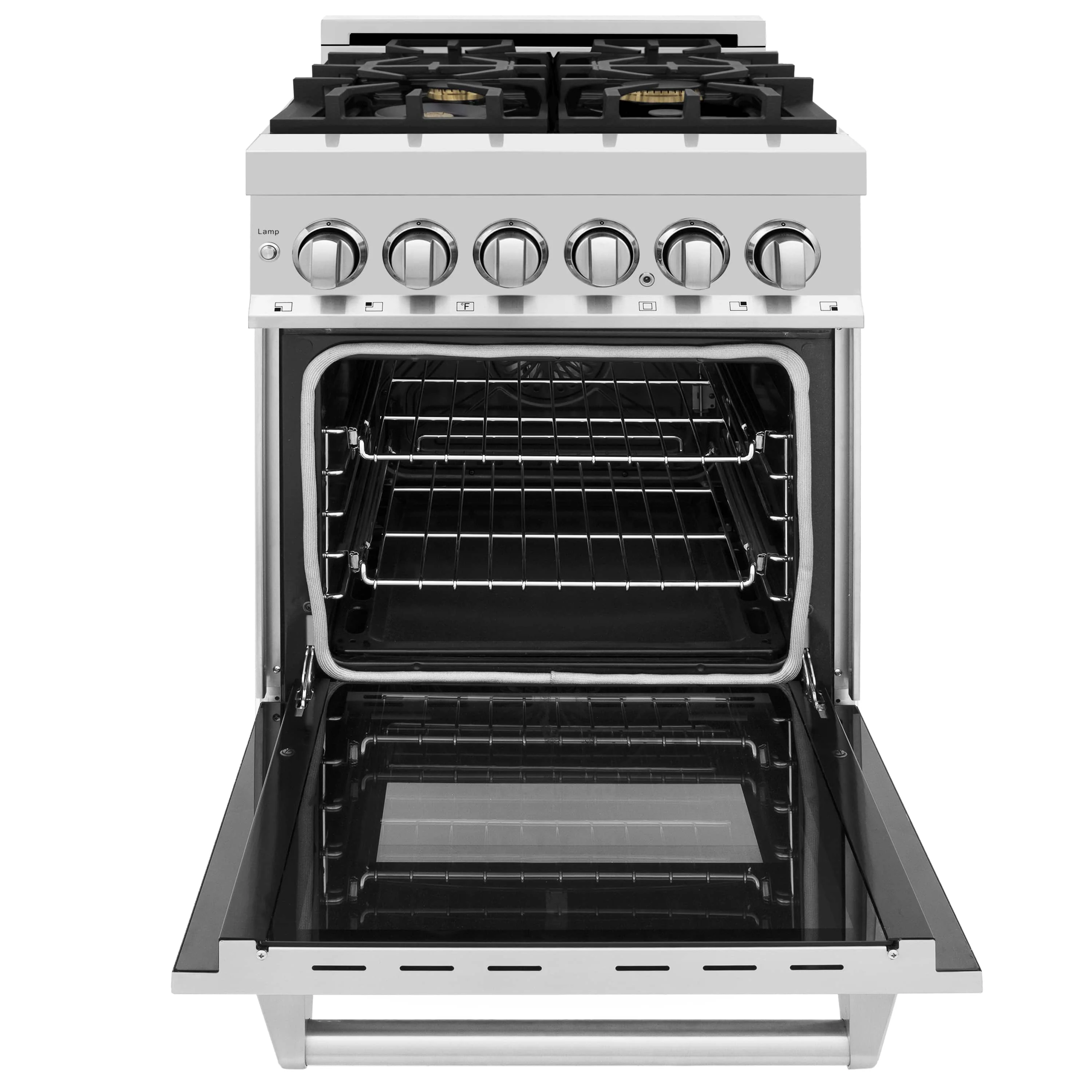 ZLINE 24-inch Legacy Series Dual Fuel Range with Gas Stove and 2.8 Cu. Ft. Electric Oven in Stainless Steel with Brass Burners (RA-BR-24) - Image 9