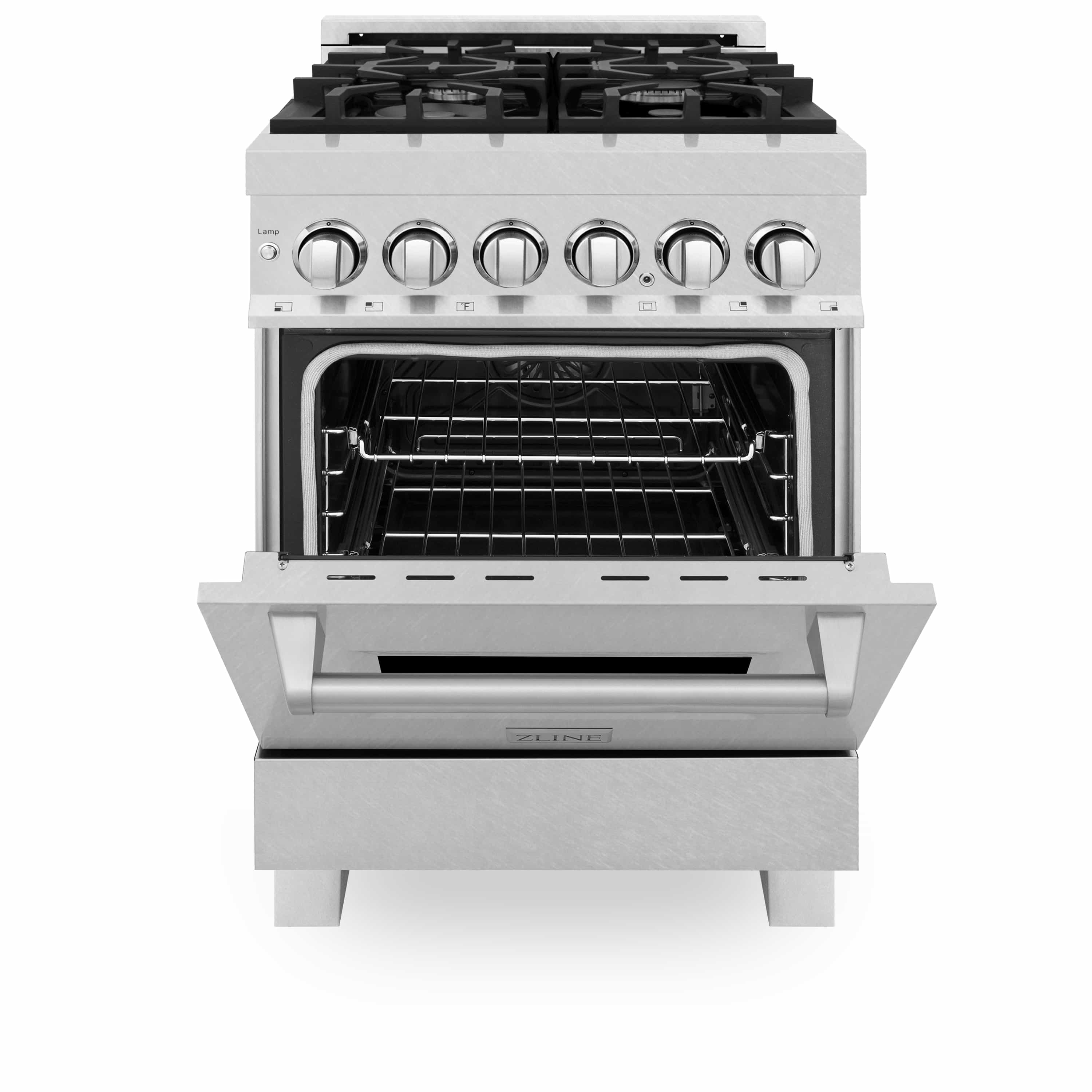 ZLINE 24-inch Legacy Series Dual Fuel Range in Fingerprint Resistant Satin Stainless Steel (RAS-SN-24) - Image 8