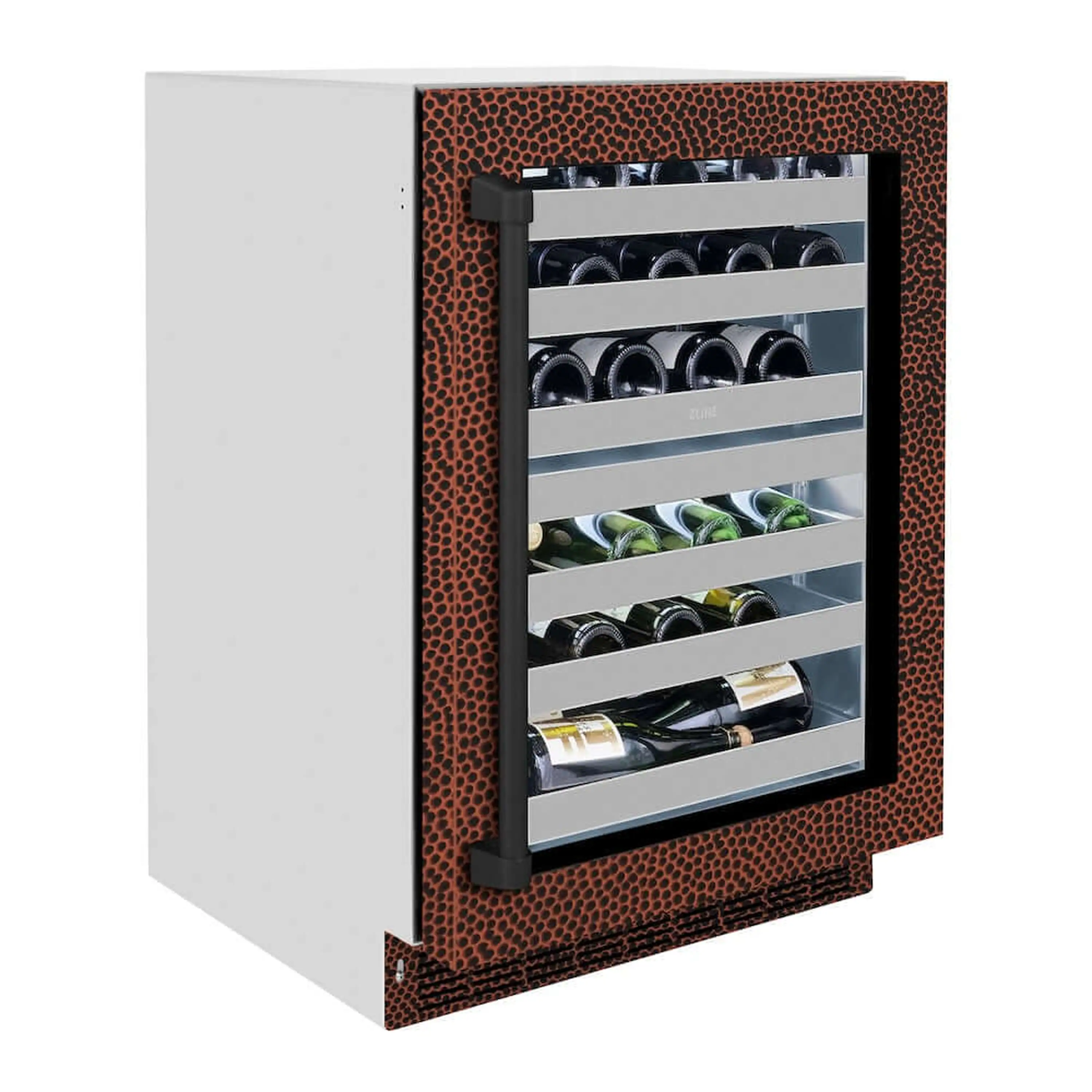 ZLINE 24-Inch Touchstone Dual Zone 44 Bottle Wine Cooler with Hand Hammered Copper Glass Door (RWDO-HH-24) - Image 2
