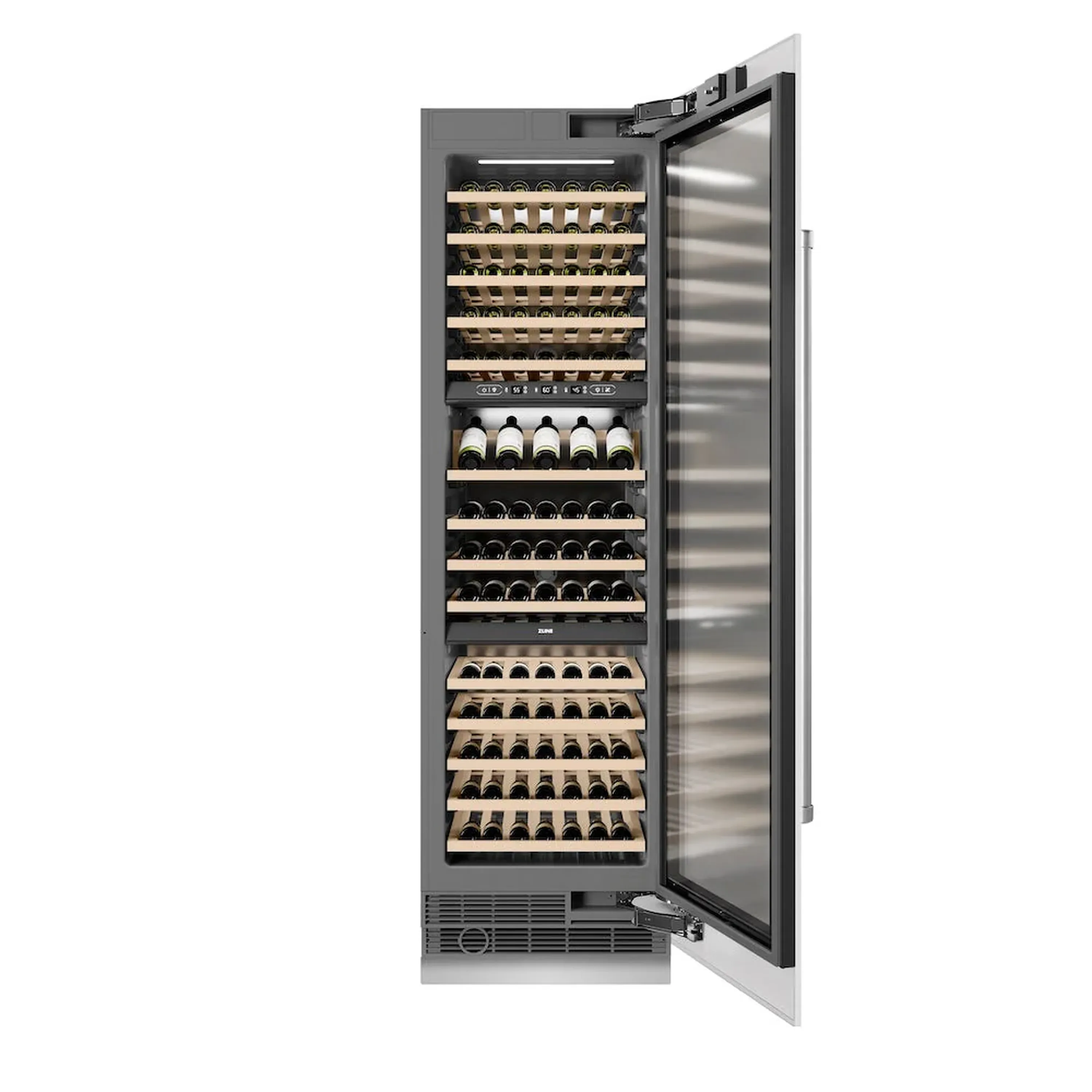 ZLINE 24-Inch 12.4 Cu. Ft. Triple Zone 100 Bottle Column Wine Cooler in White Matte (RCWV-WM-24) - Image 3