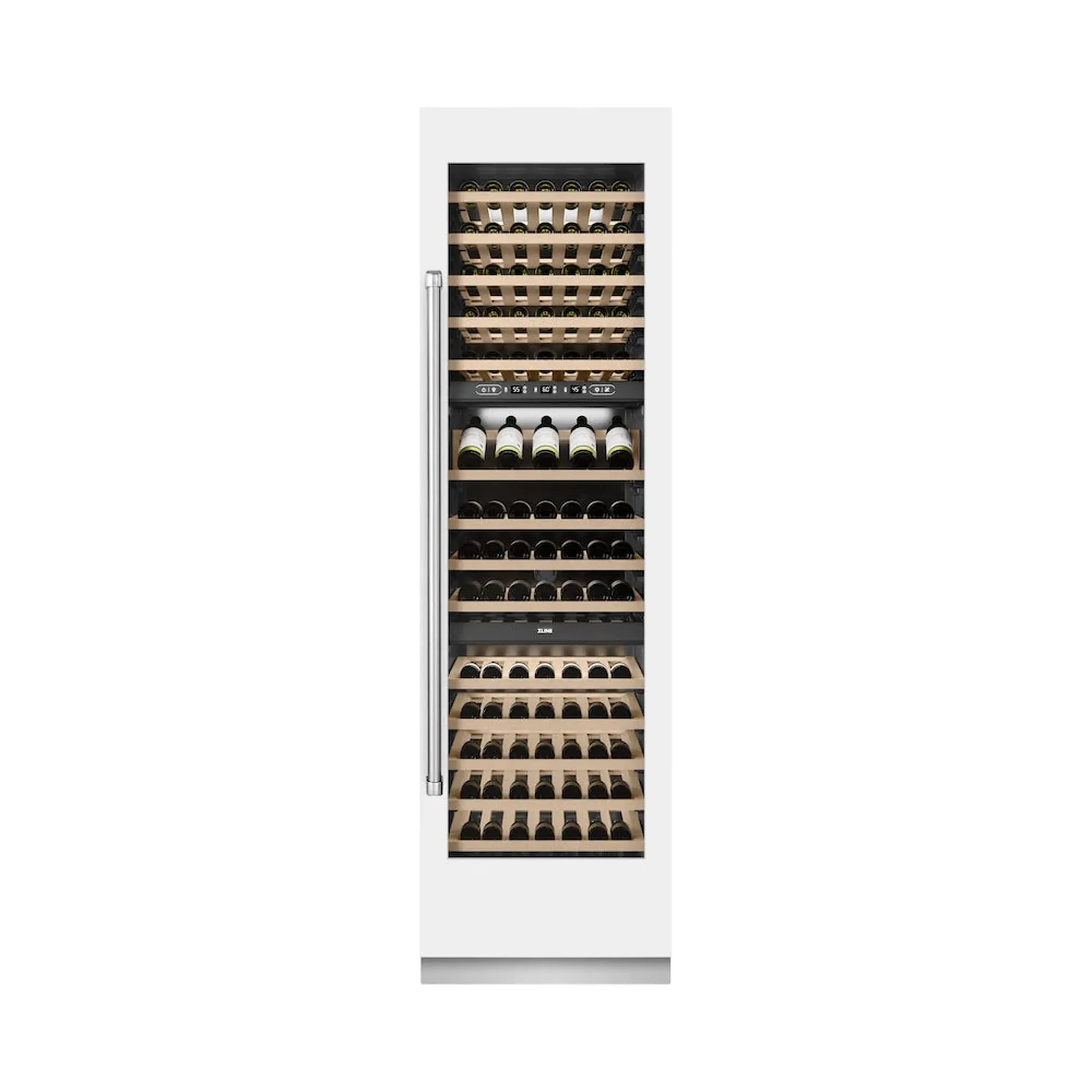 ZLINE 24-Inch 12.4 Cu. Ft. Triple Zone 100 Bottle Column Wine Cooler in White Matte (RCWV-WM-24) - Image 4
