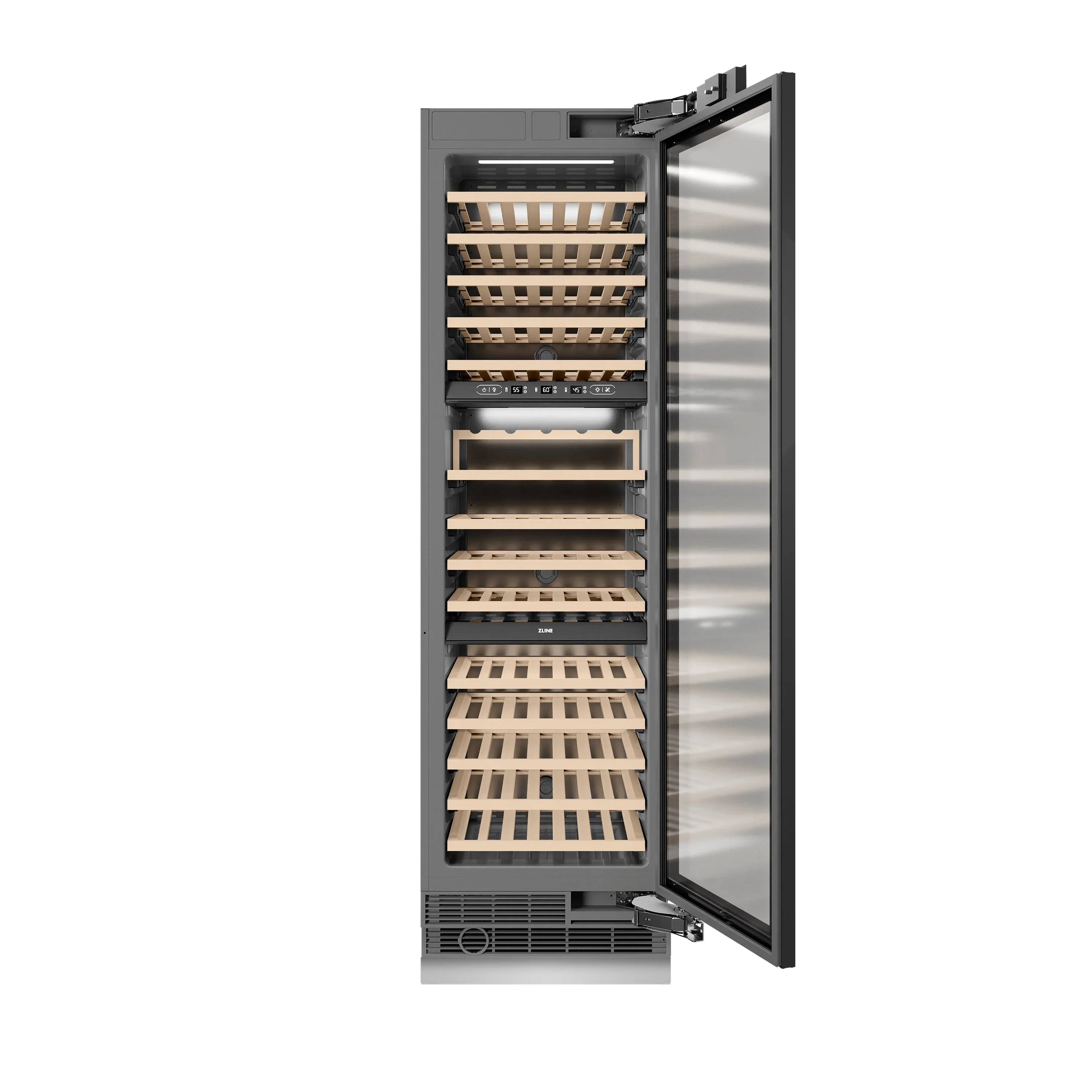 ZLINE 24-Inch 12.4 Cu. Ft. Triple Zone 100 Bottle Panel Ready Column Wine Cooler (RBCWV-24) - Image 4