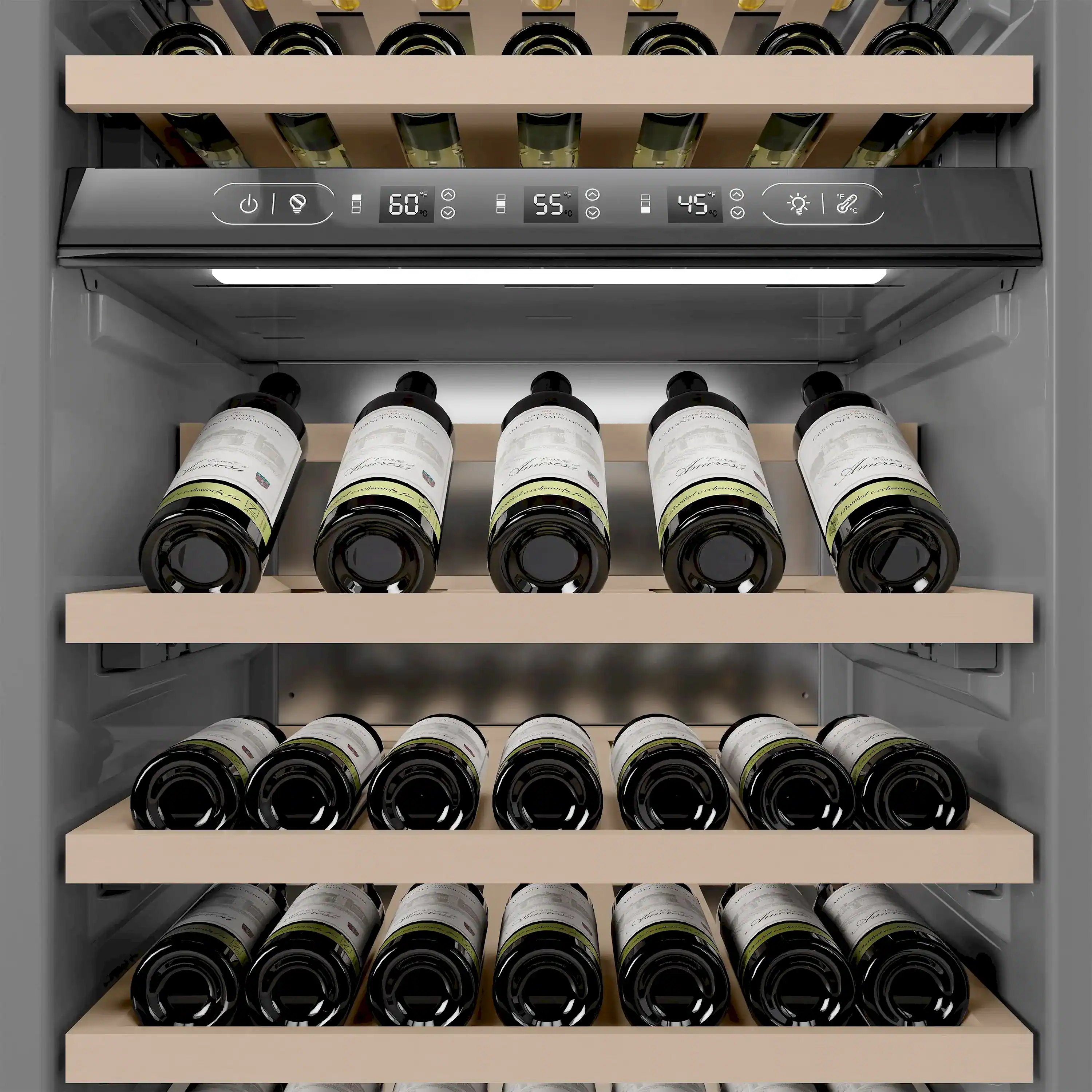 ZLINE 24-Inch 12.4 Cu. Ft. Triple Zone 100 Bottle Panel Ready Column Wine Cooler (RBCWV-24) - Image 6