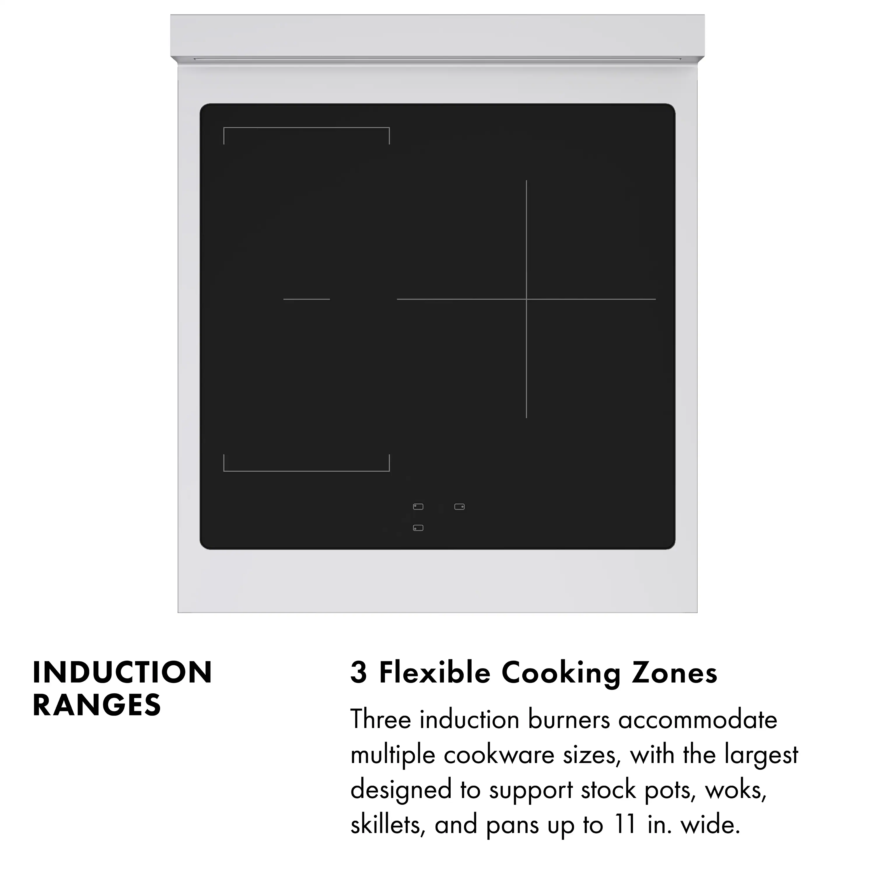 ZLINE 24-Inch 3.2 Cu. Ft. Paramount Induction Range with 3 Element Cooktop and Electric Convection Oven in Black Stainless Steel (SINRB-24) - Image 9