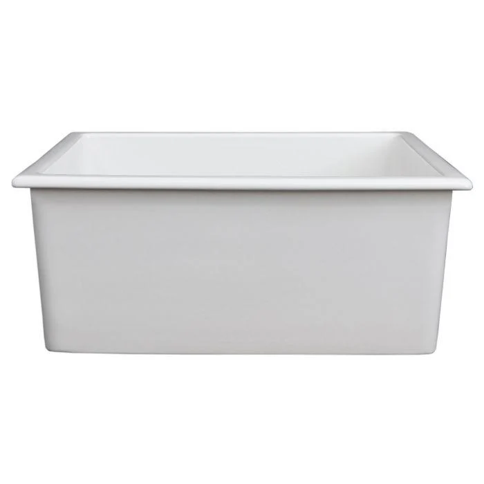 ZLINE 24-Inch Rome Dual Mount Single Bowl Fireclay Kitchen Sink with Bottom Grid in White Gloss (FRC5123-WH-24) - Image 3