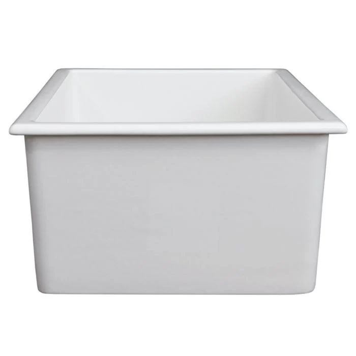 ZLINE 24-Inch Rome Dual Mount Single Bowl Fireclay Kitchen Sink with Bottom Grid in White Gloss (FRC5123-WH-24) - Image 4
