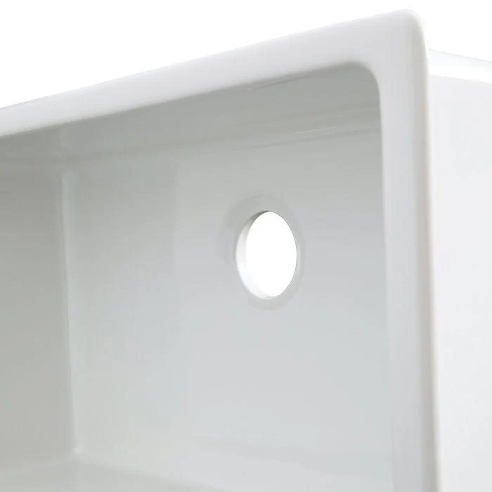 ZLINE 24-Inch Rome Dual Mount Single Bowl Fireclay Kitchen Sink with Bottom Grid in White Gloss (FRC5123-WH-24) - Image 9