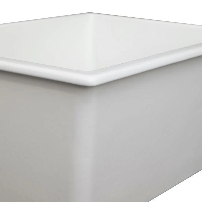 ZLINE 24-Inch Rome Dual Mount Single Bowl Fireclay Kitchen Sink with Bottom Grid in White Matte (FRC5123-WM-24) - Image 10