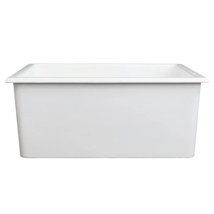 ZLINE 24-Inch Rome Dual Mount Single Bowl Fireclay Kitchen Sink with Bottom Grid in White Matte (FRC5123-WM-24) - Image 3