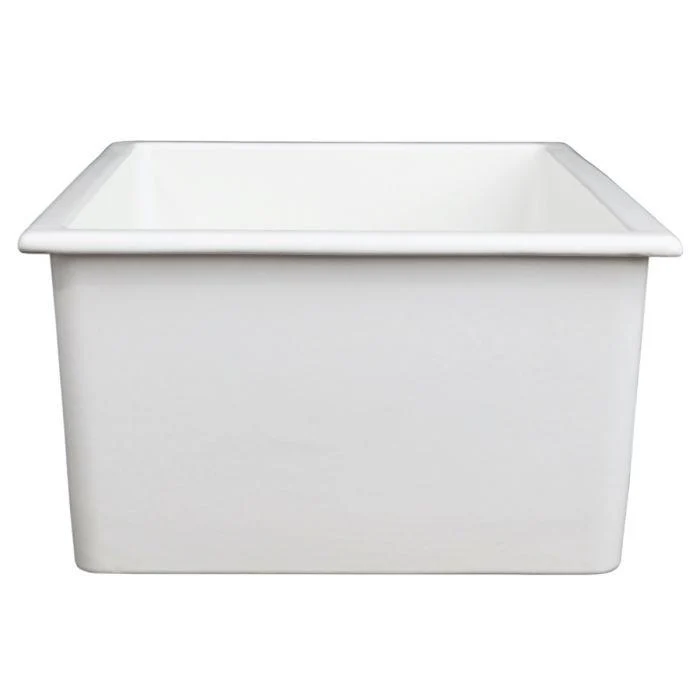 ZLINE 24-Inch Rome Dual Mount Single Bowl Fireclay Kitchen Sink with Bottom Grid in White Matte (FRC5123-WM-24) - Image 4