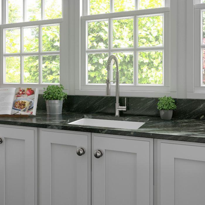 ZLINE 24-Inch Rome Dual Mount Single Bowl Fireclay Kitchen Sink with Bottom Grid in White Matte (FRC5123-WM-24) - Image 8