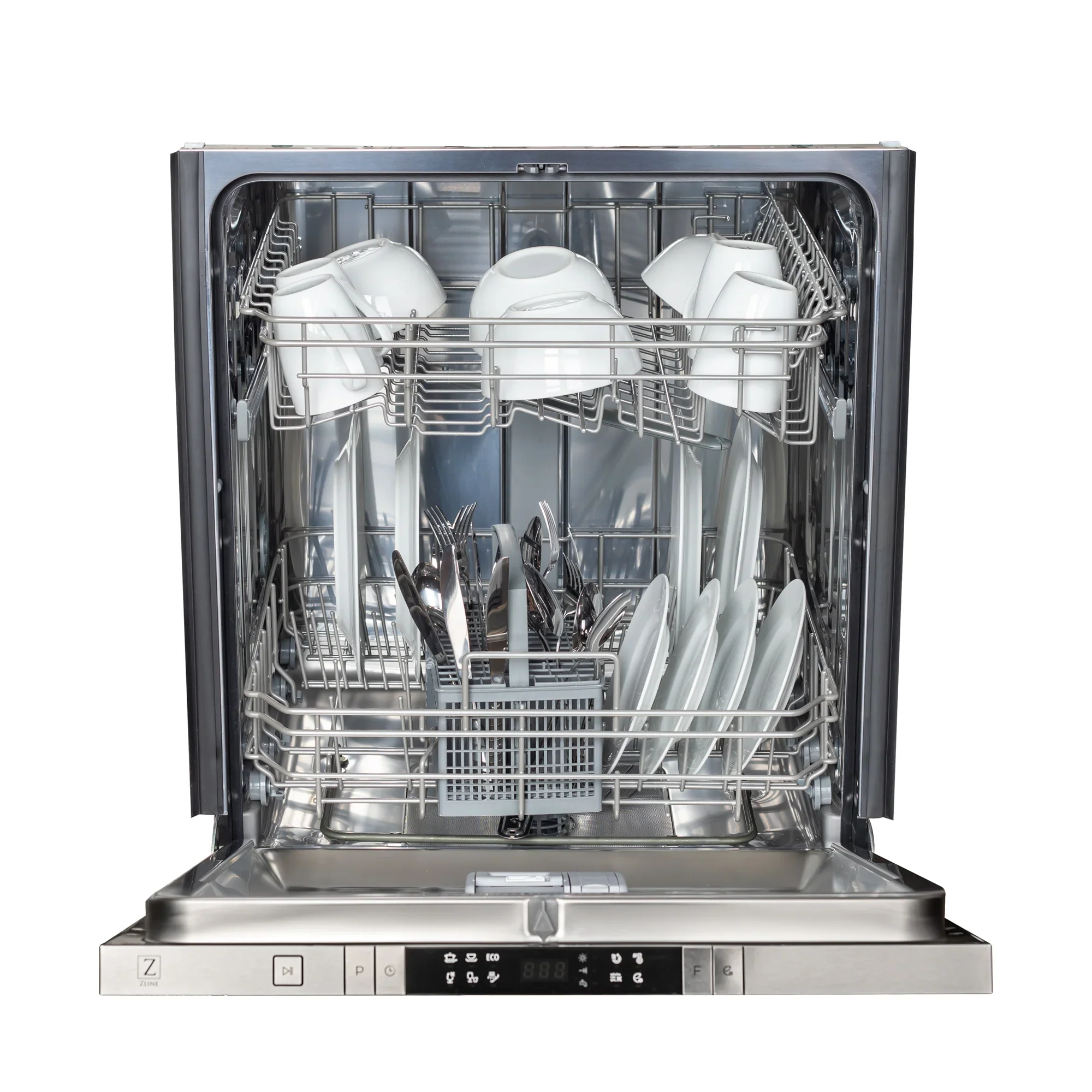 ZLINE 24-Inch Top Control Dishwasher with Stainless Steel Tub and Modern Style Handle in Black Stainless Steel (DW-BS-H-24) - Image 4