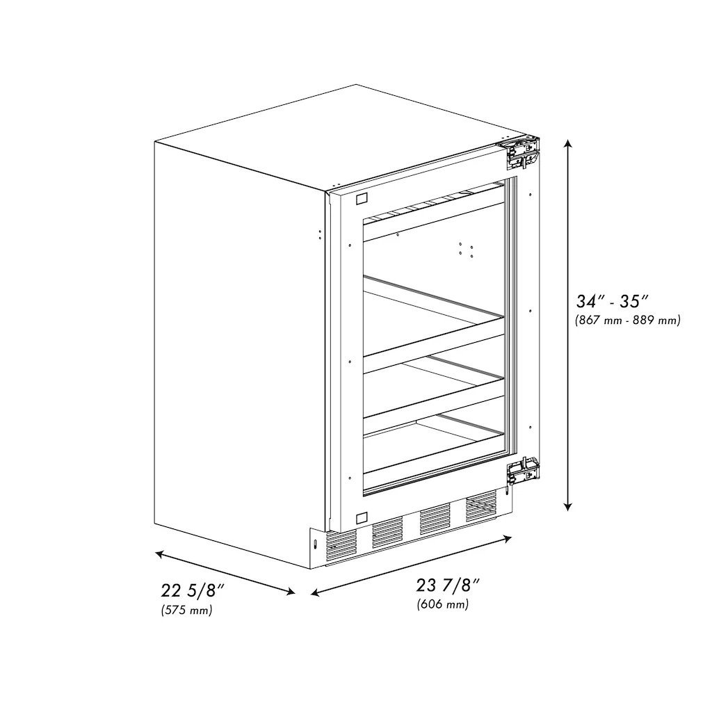 ZLINE 24-Inch Touchstone 151 Can Indoor/Outdoor Beverage Fridge with Panel Ready Glass Door (RBSPO-24) - Image 15