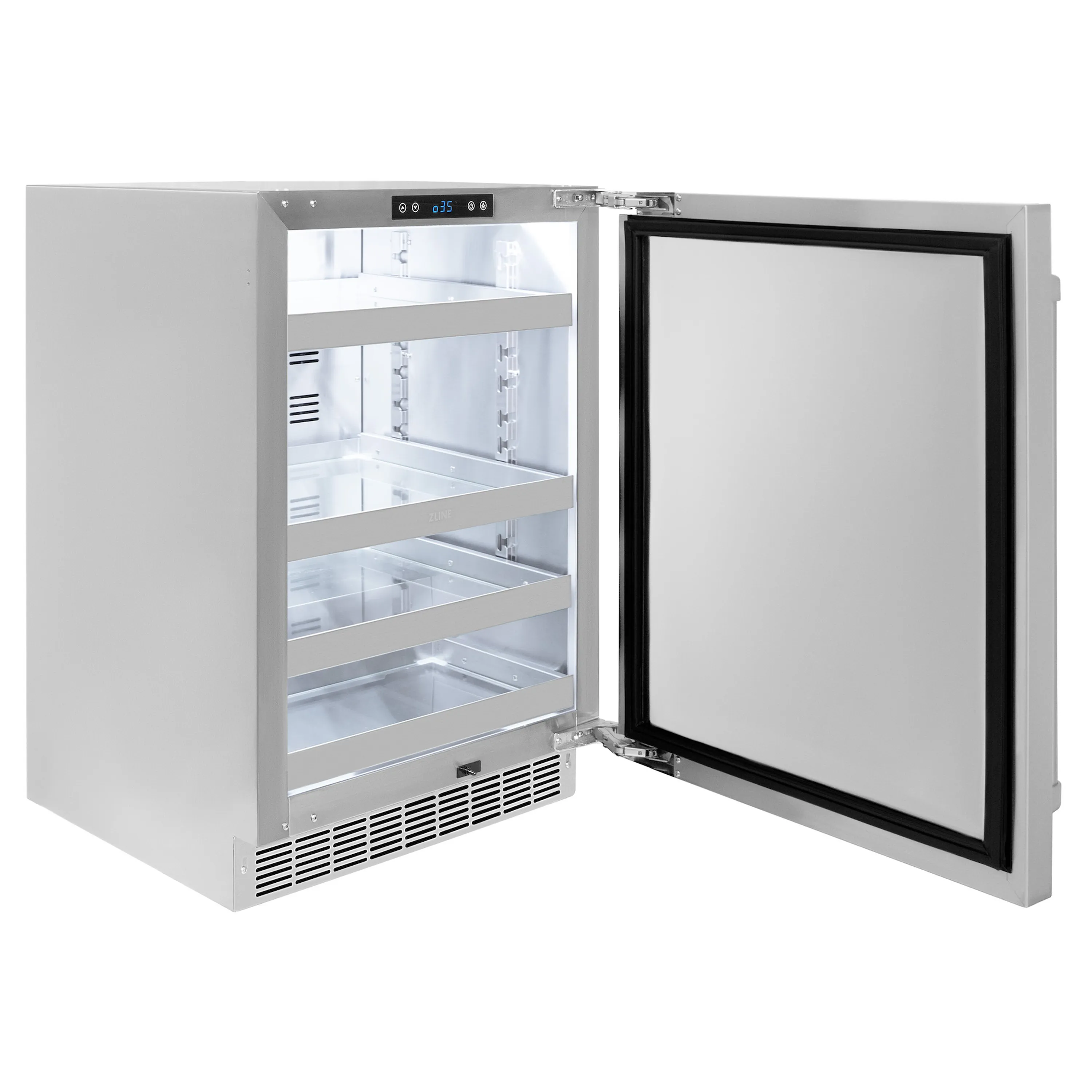 ZLINE 24-Inch Touchstone 151 Can Indoor/Outdoor Beverage Fridge With Solid Stainless Steel Door (RBSO-ST-24) - Image 4