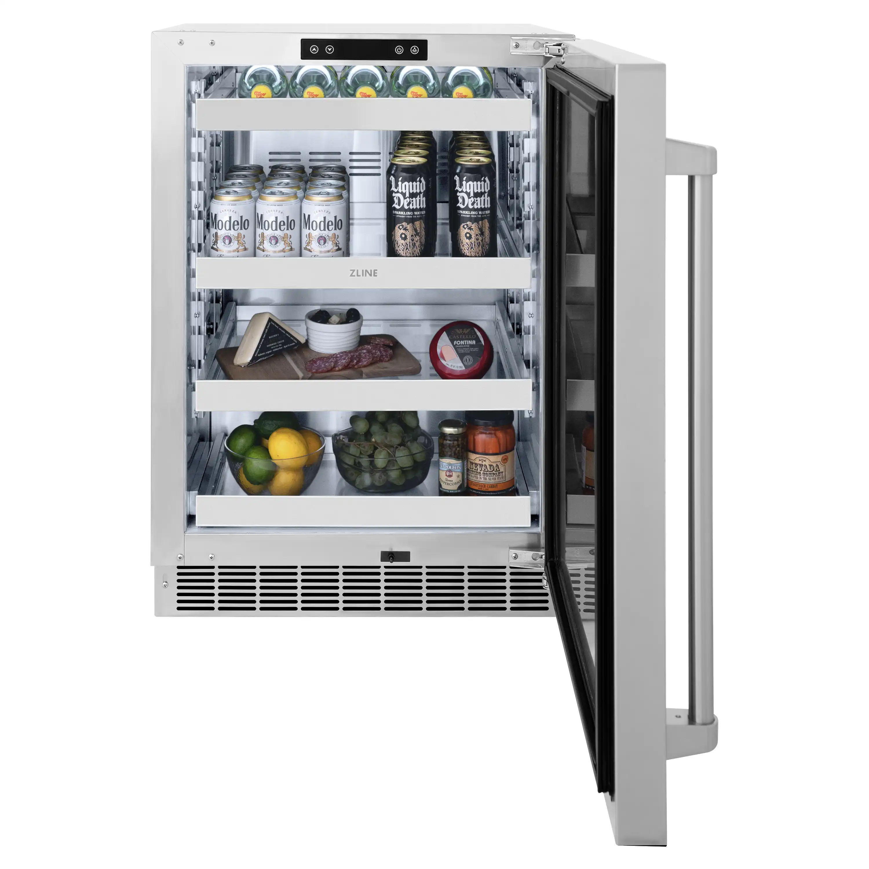 ZLINE 24-Inch Touchstone 151 Can Indoor/Outdoor Beverage Fridge With Solid Stainless Steel Door (RBSO-ST-24) - Image 7